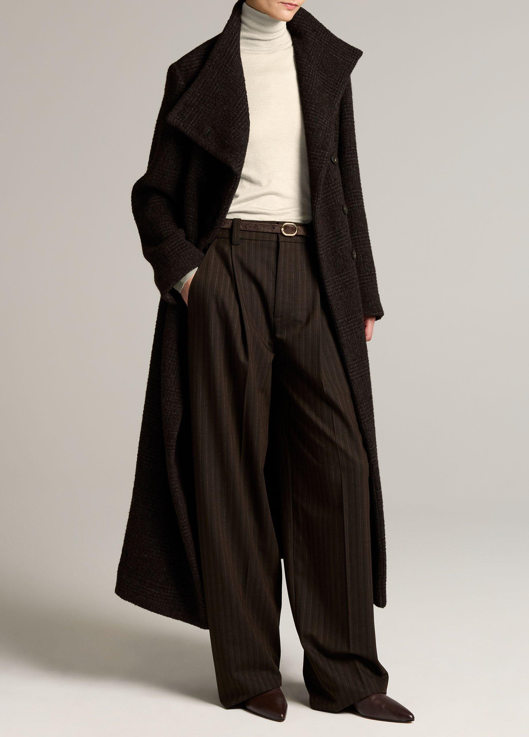 Tonal Plaid Wool-Blend Coat image number 1