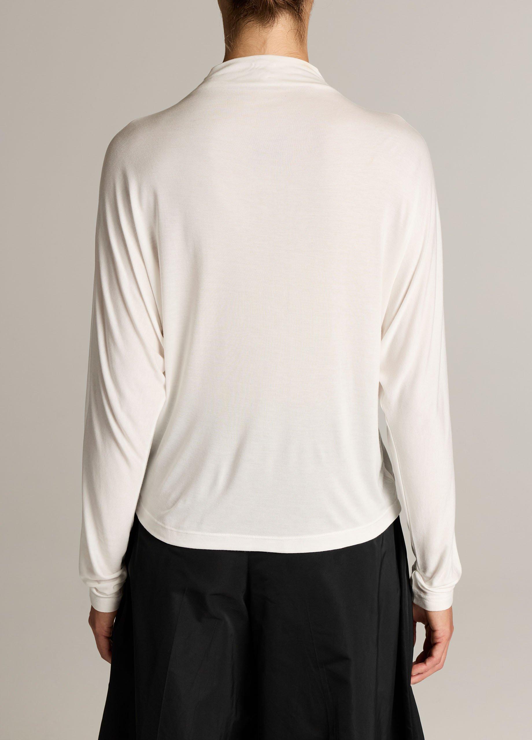 Draped Funnel-Neck Dolman-Sleeve Top image number 2