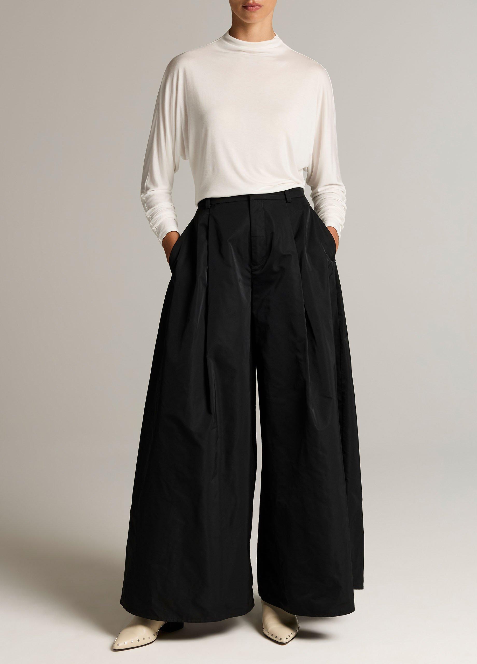 Draped Funnel-Neck Dolman-Sleeve Top image number 3