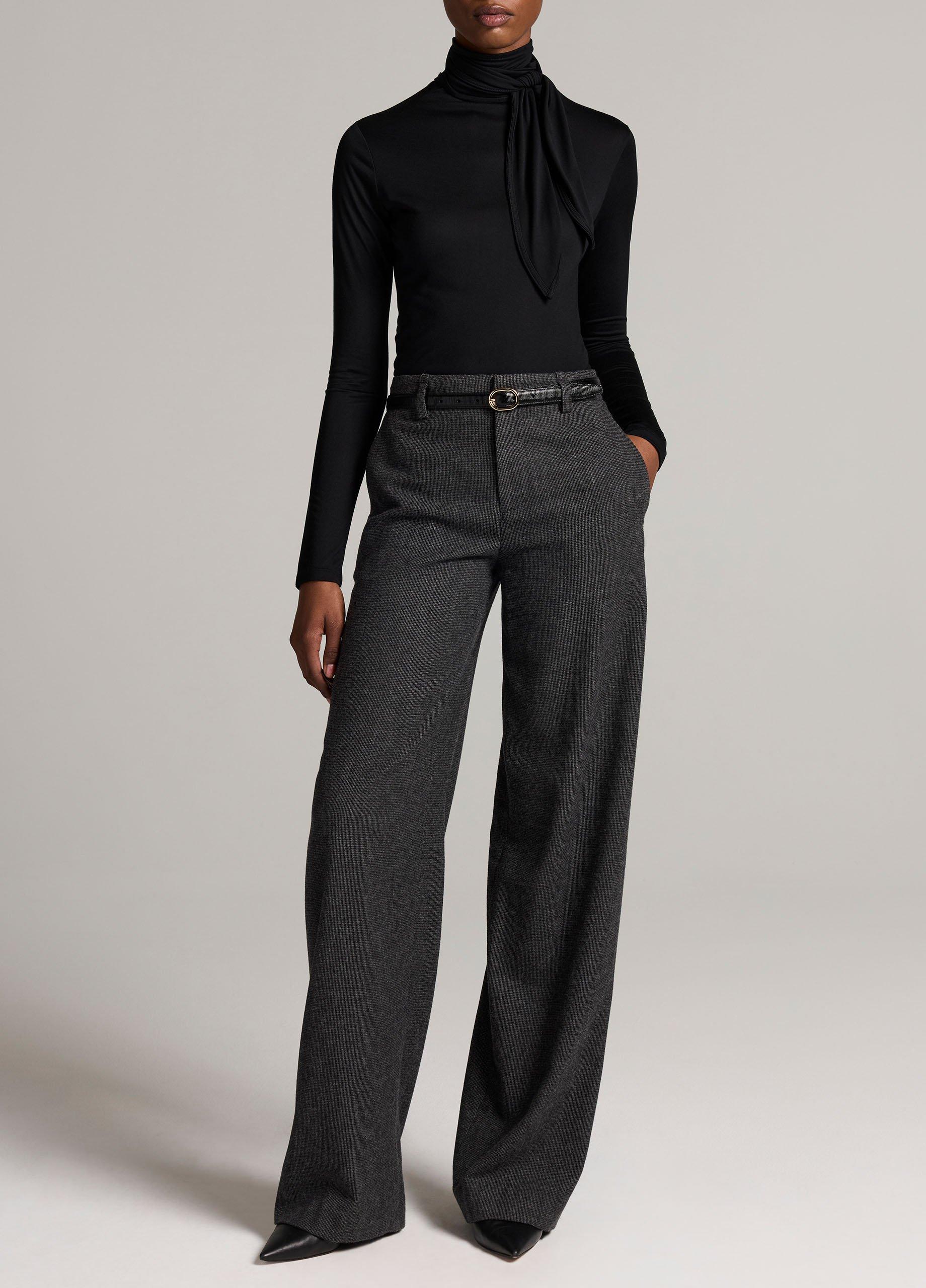 Jersey Tie-Neck Long-Sleeve Top image number 3
