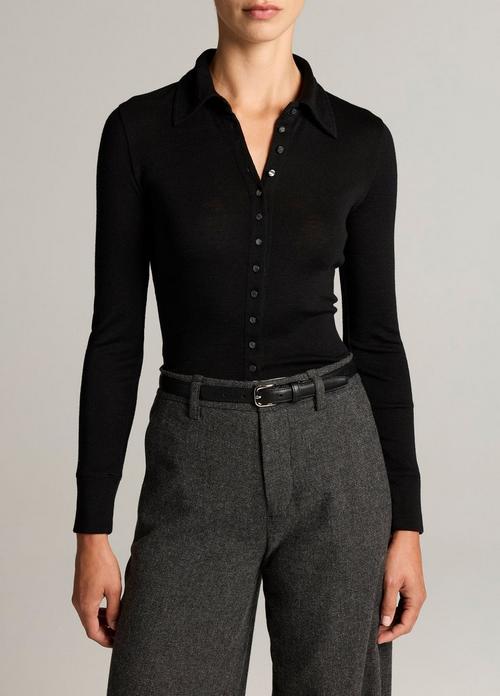 Multi-Button Collared Cardigan Top