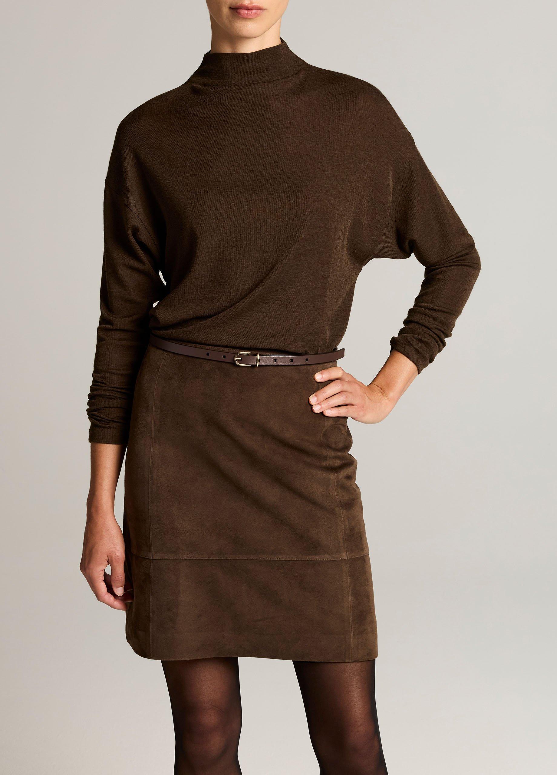Wool-Blend Relaxed Funnel-Neck Top image number 0