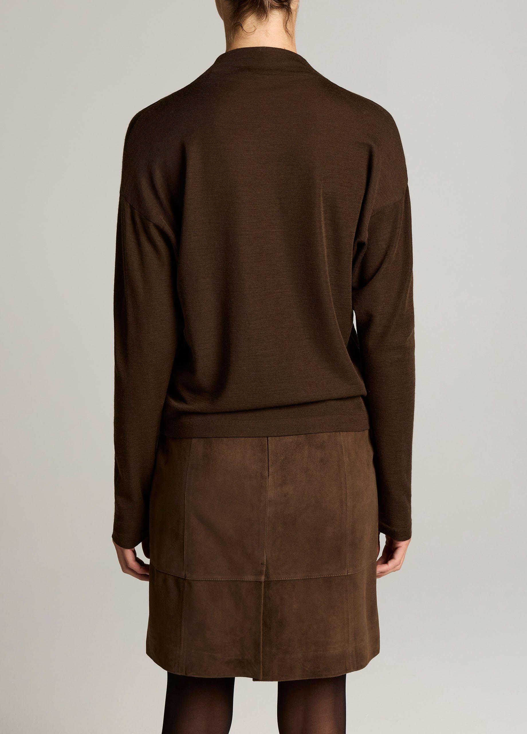 Wool-Blend Relaxed Funnel-Neck Top image number 2