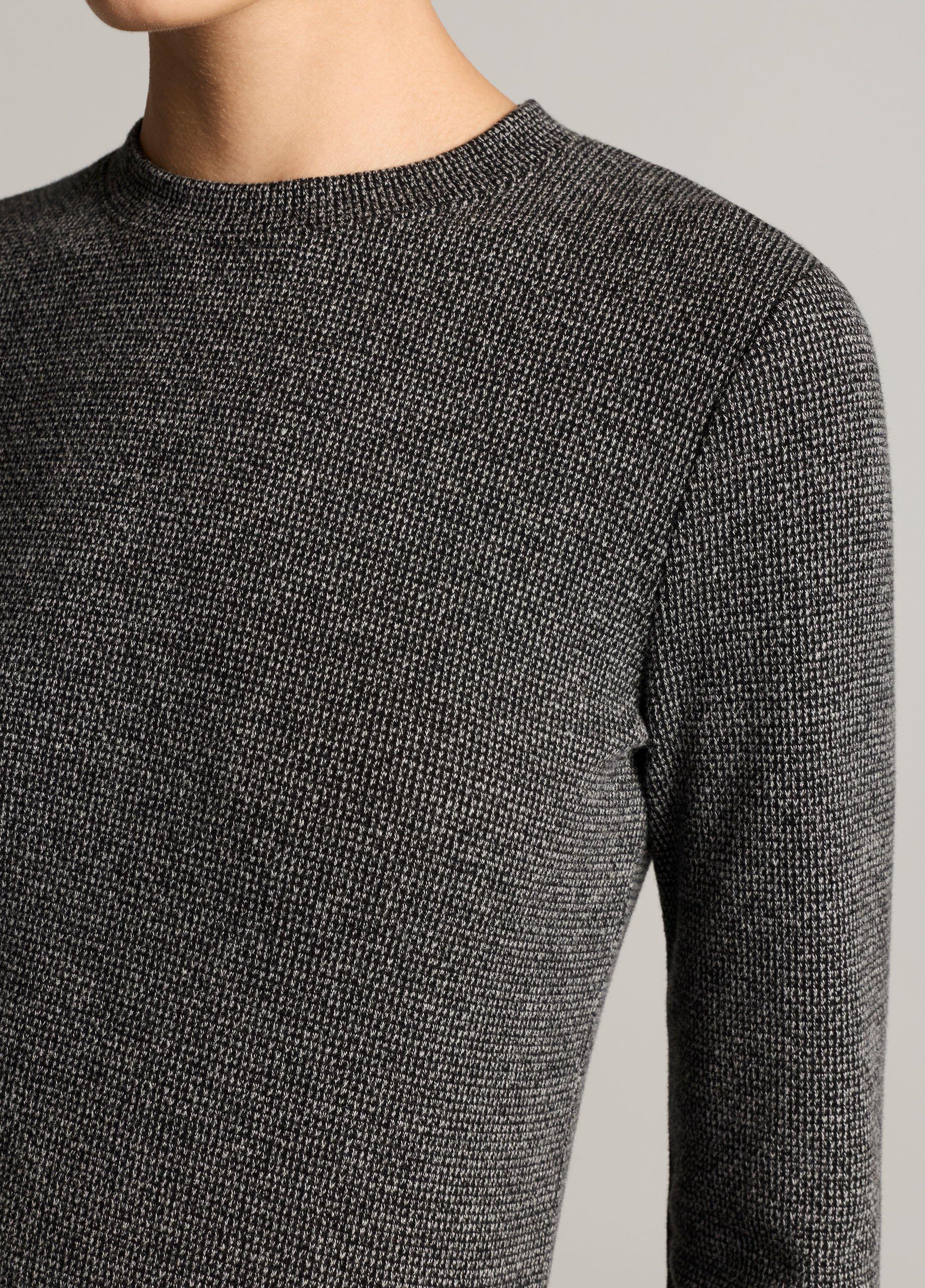 Houndstooth Italian Cotton-Blend Crew Neck Top image number 1