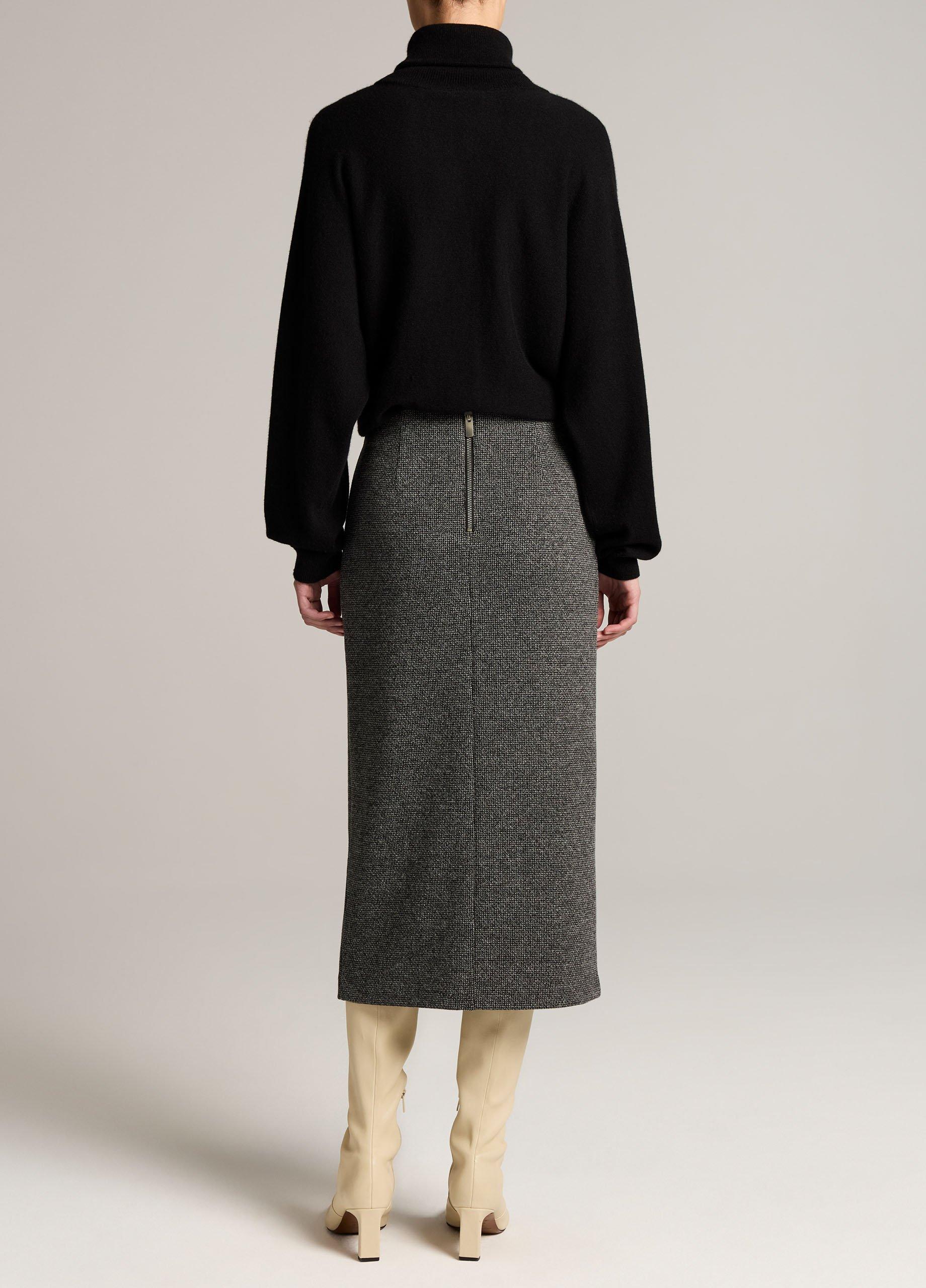 Houndstooth Italian Cotton-Blend Skirt image number 2
