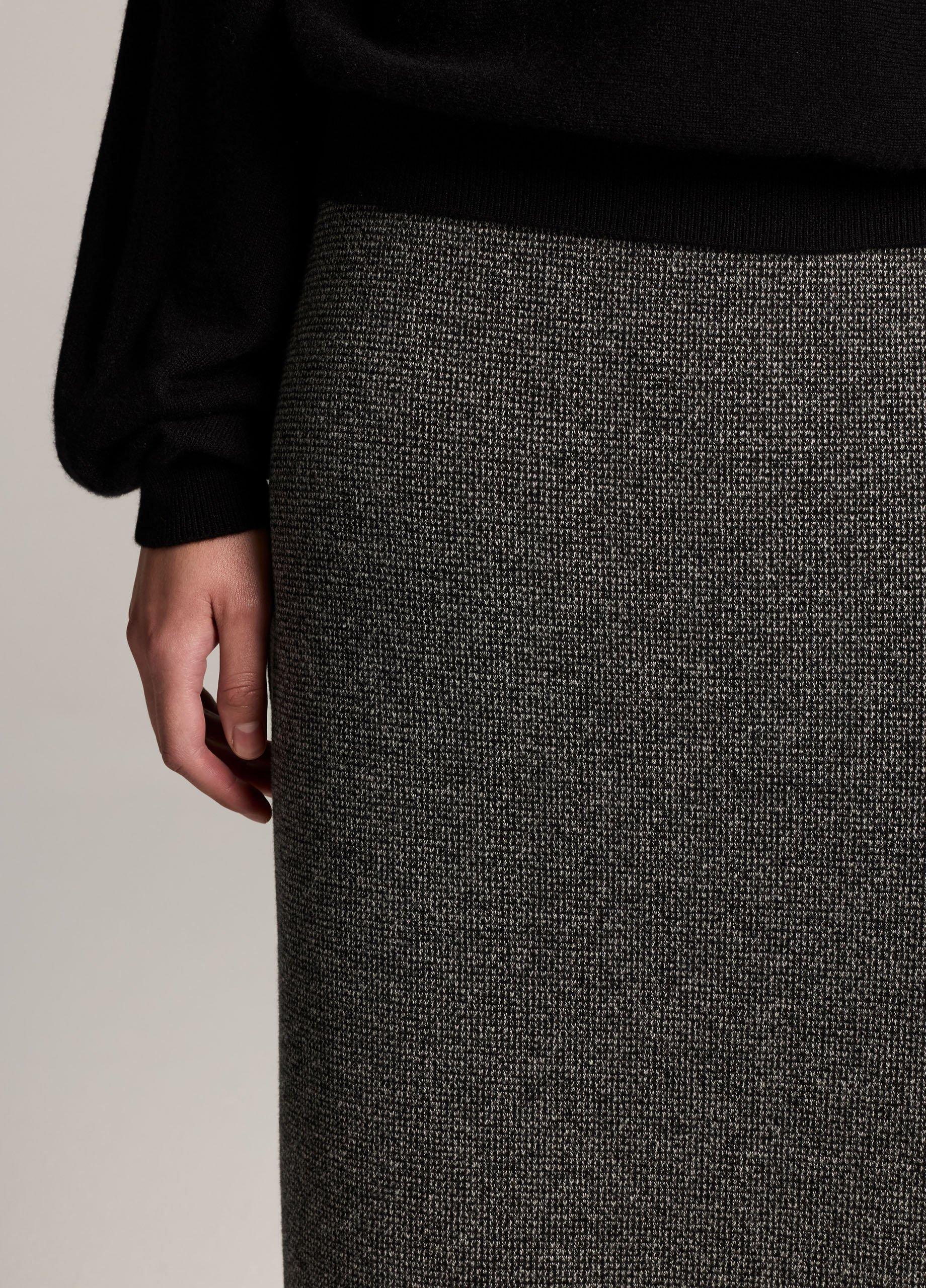 Houndstooth Italian Cotton-Blend Skirt image number 3