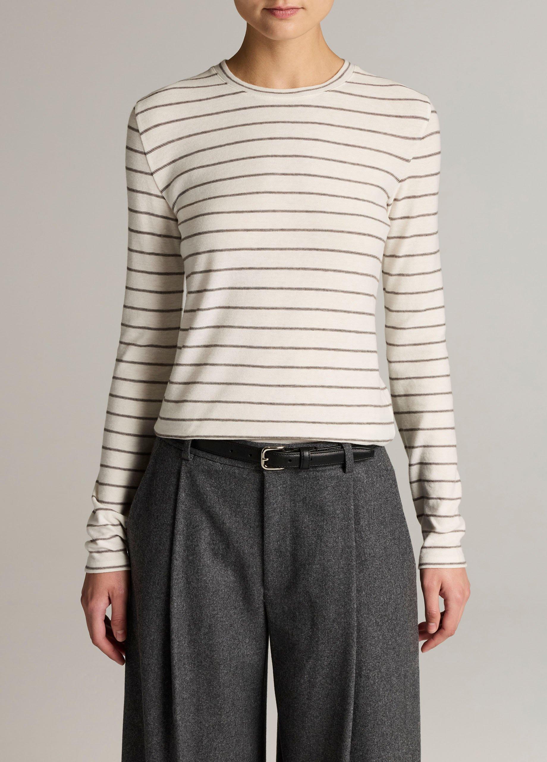 Striped Cotton Long-Sleeve T-Shirt image number 0