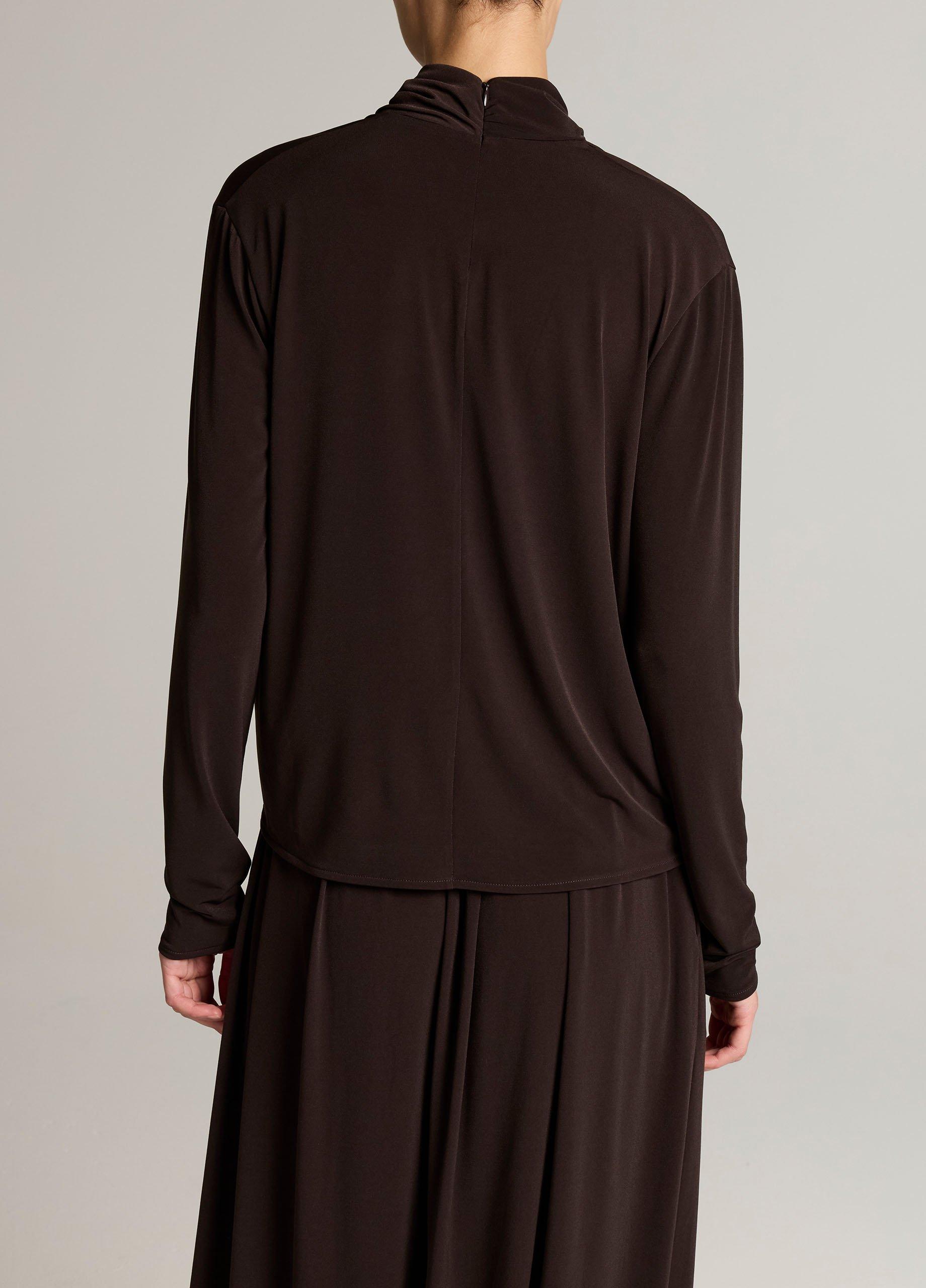Draped-Neck Long-Sleeve Top image number 2