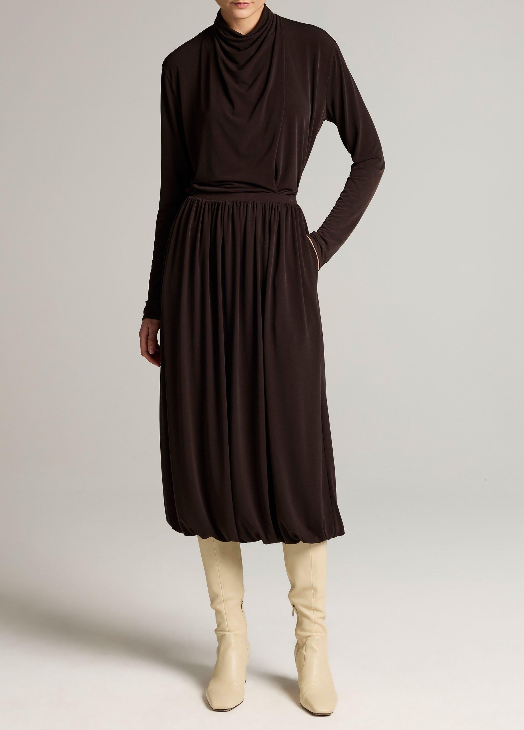 Draped-Neck Long-Sleeve Top image number 3