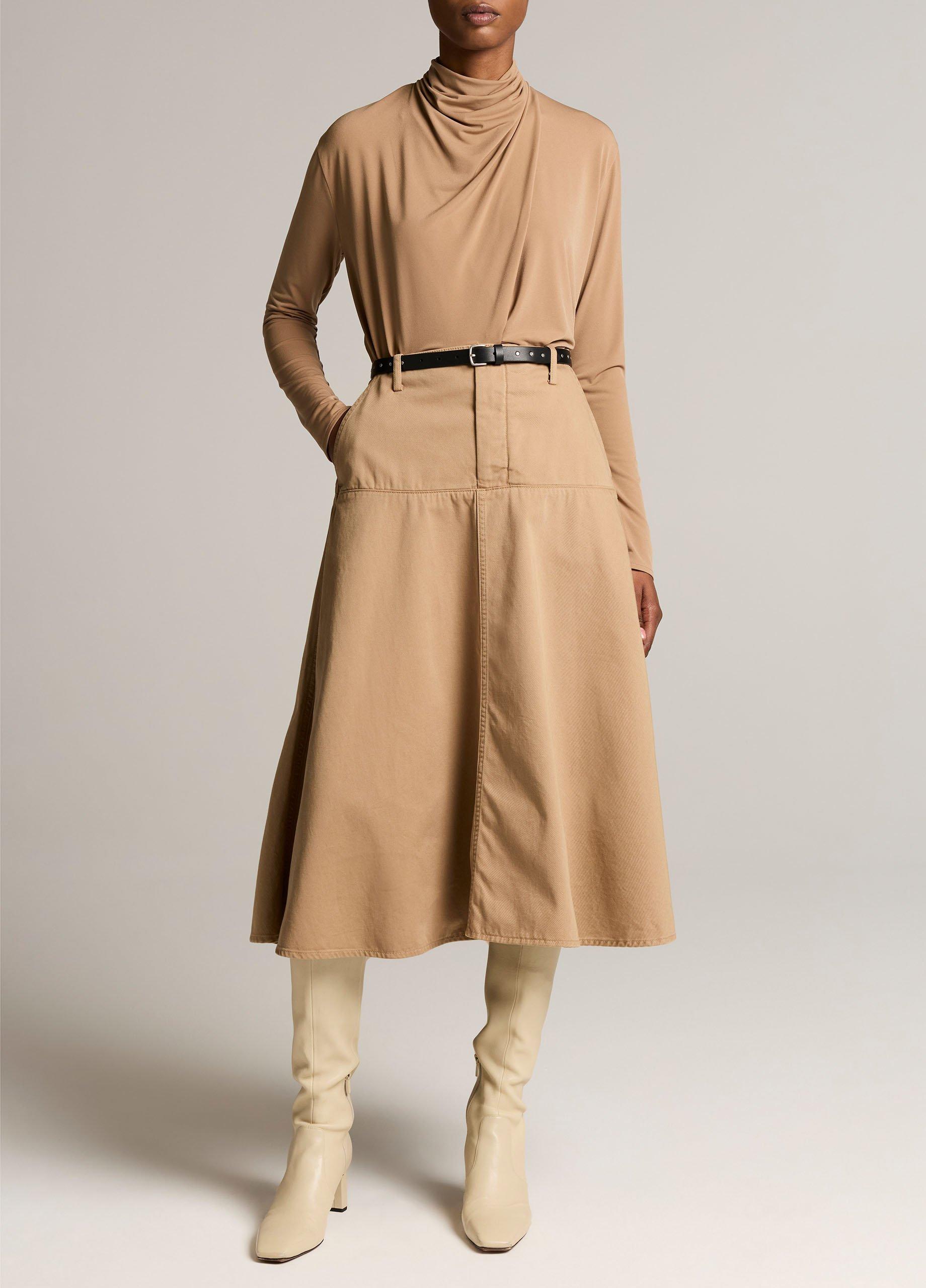 Draped-Neck Long-Sleeve Top image number 3