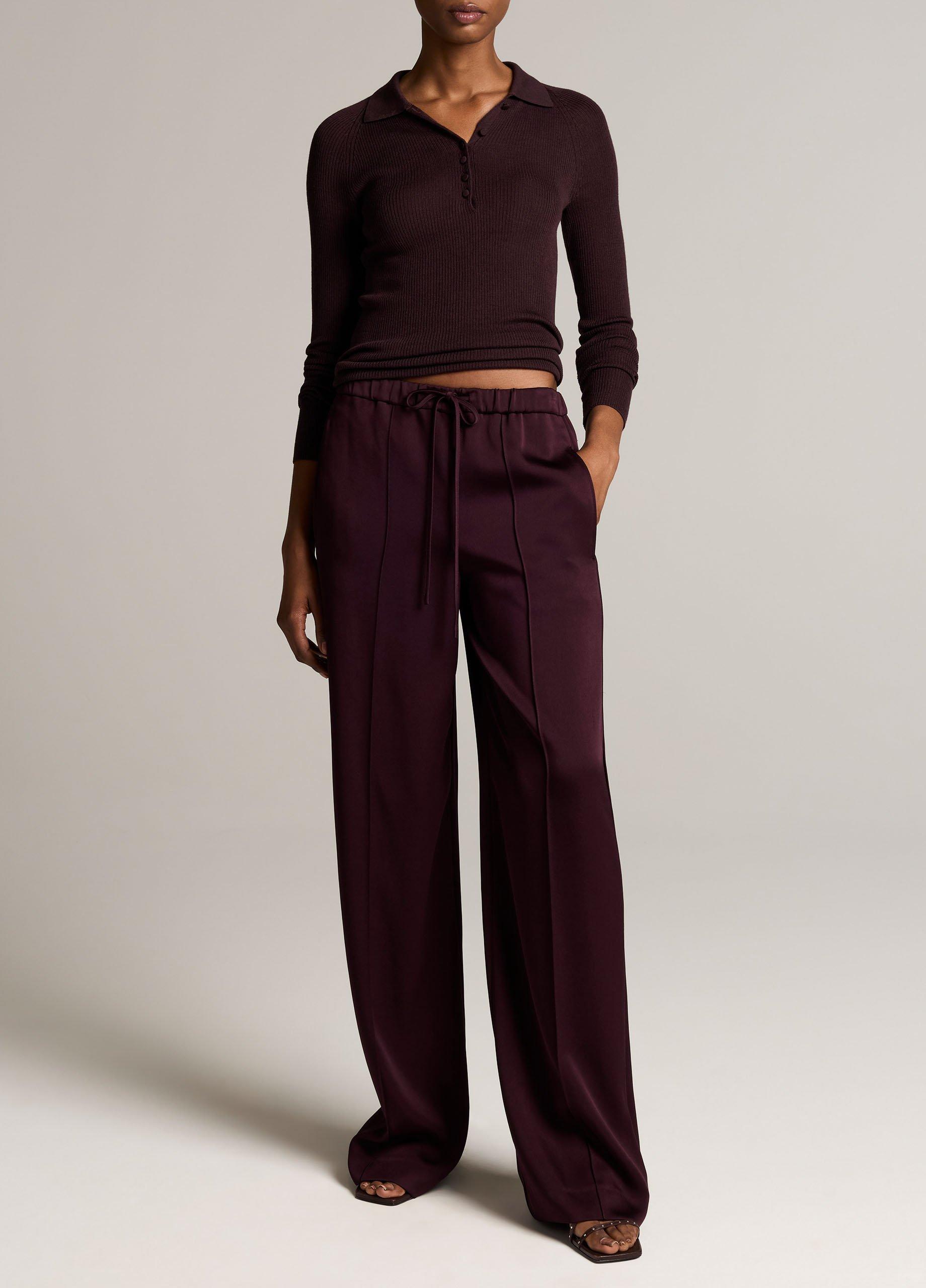 Ribbed Italian Wool-Silk Polo Sweater image number 3
