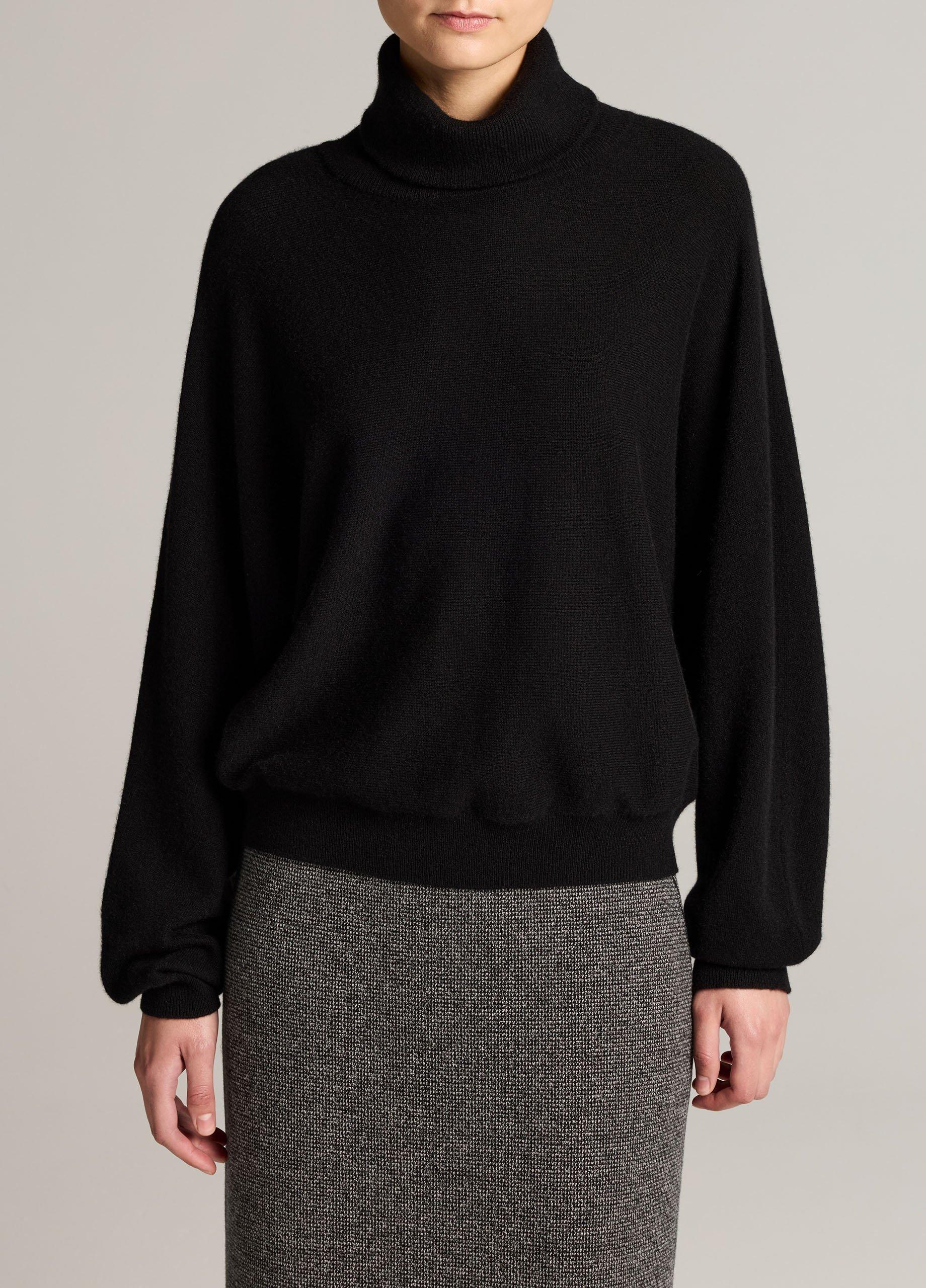 Wool-Cashmere Dolman-Sleeve Turtleneck Sweater image number 0