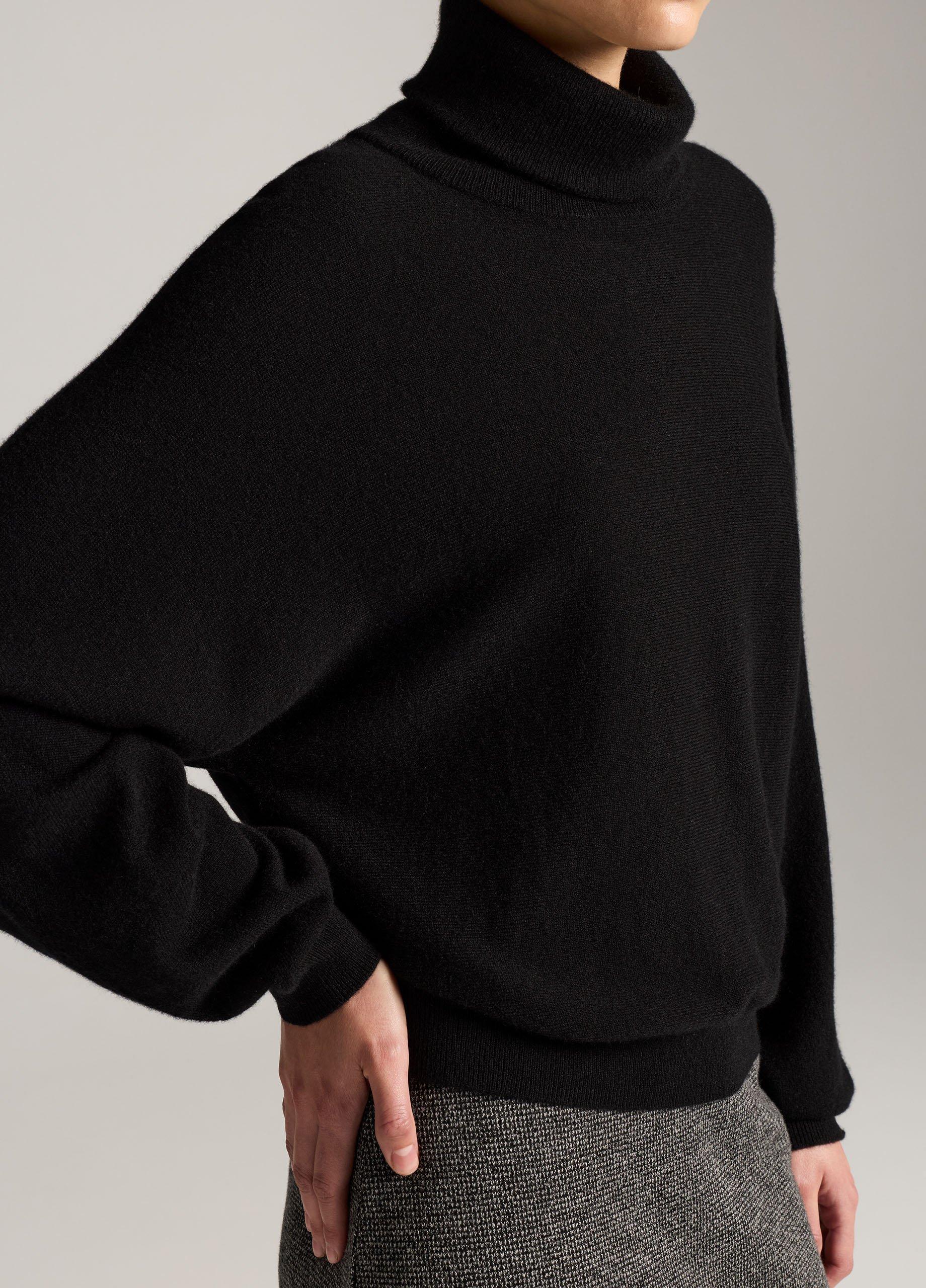 Wool-Cashmere Dolman-Sleeve Turtleneck Sweater image number 1
