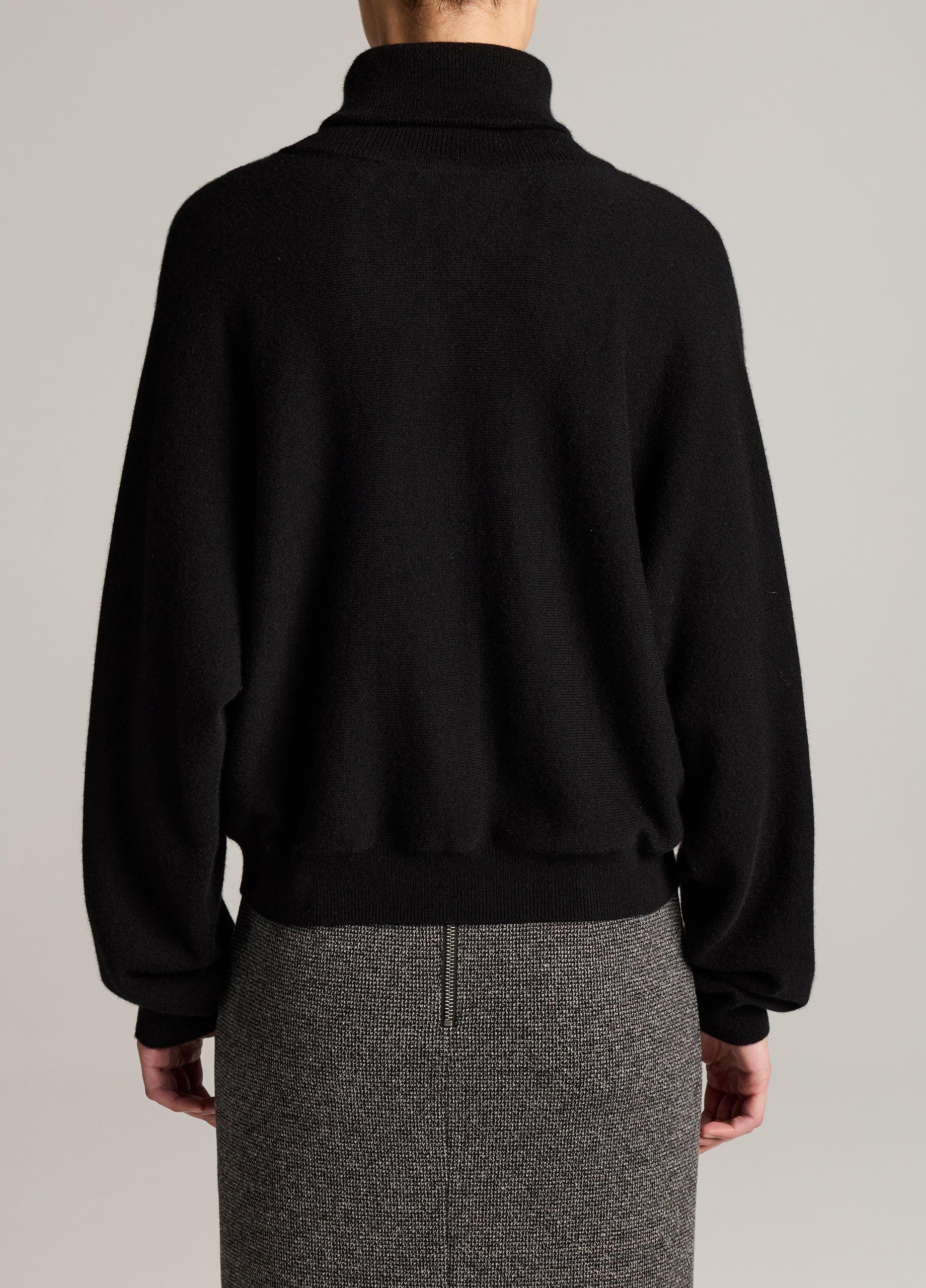 Wool-Cashmere Dolman-Sleeve Turtleneck Sweater image number 2