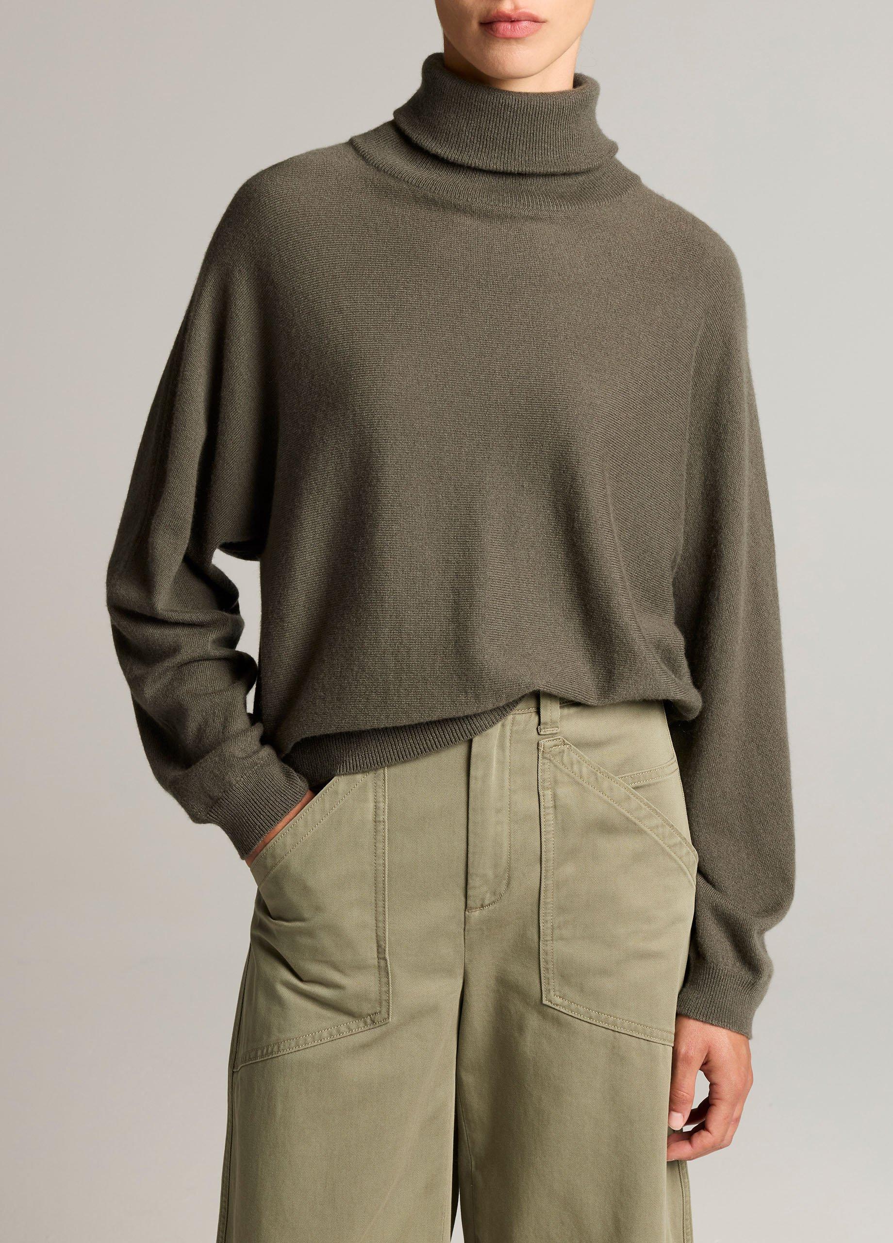 Wool-Cashmere Dolman-Sleeve Turtleneck Sweater image number 0