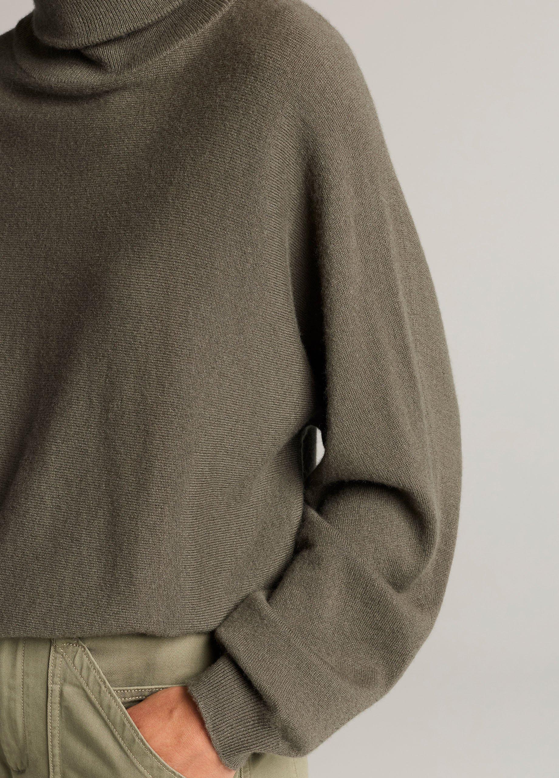 Wool-Cashmere Dolman-Sleeve Turtleneck Sweater image number 1