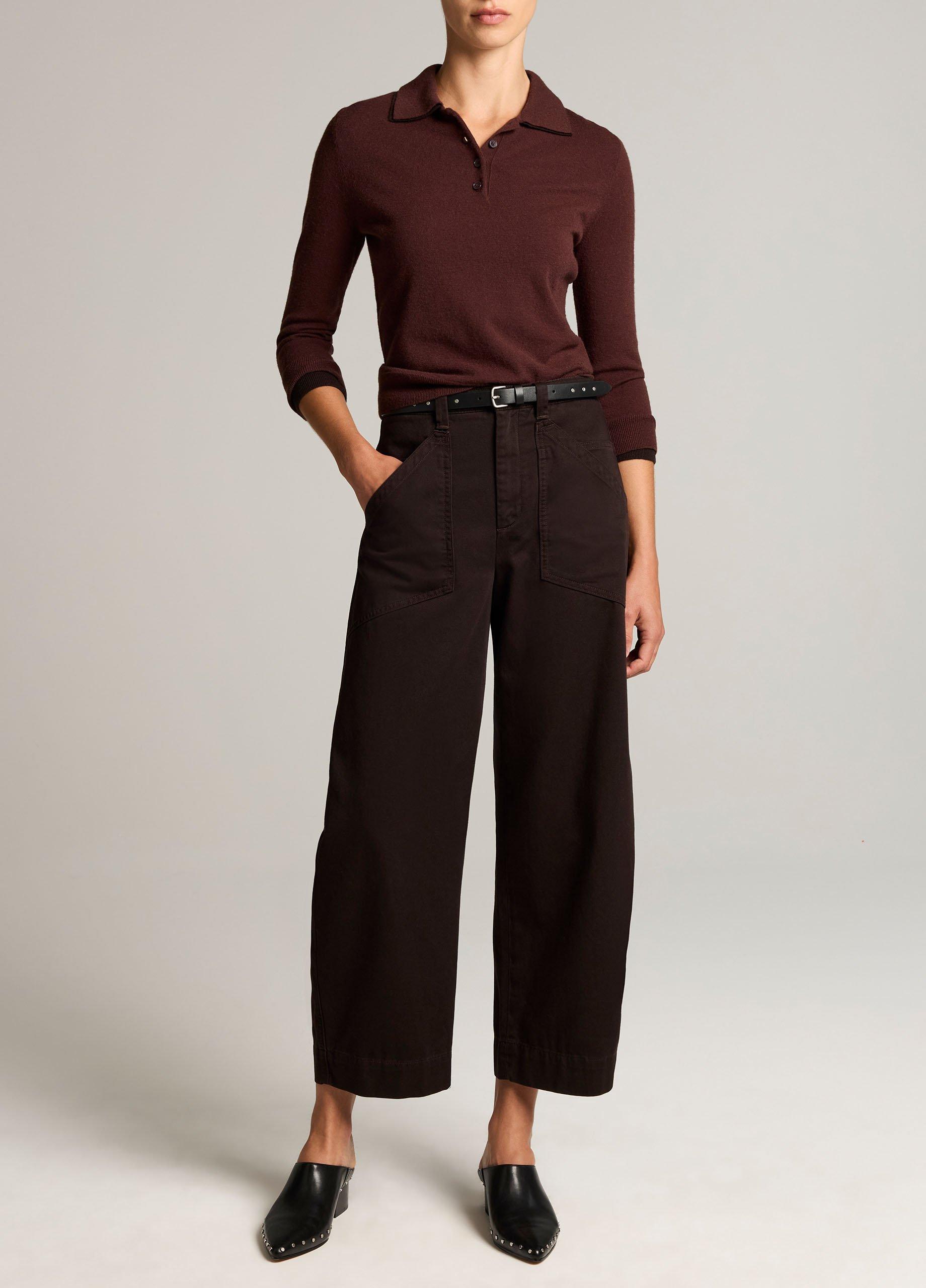 Double-Trim Merino Wool & Cashmere-Blend Polo Sweater image number 3