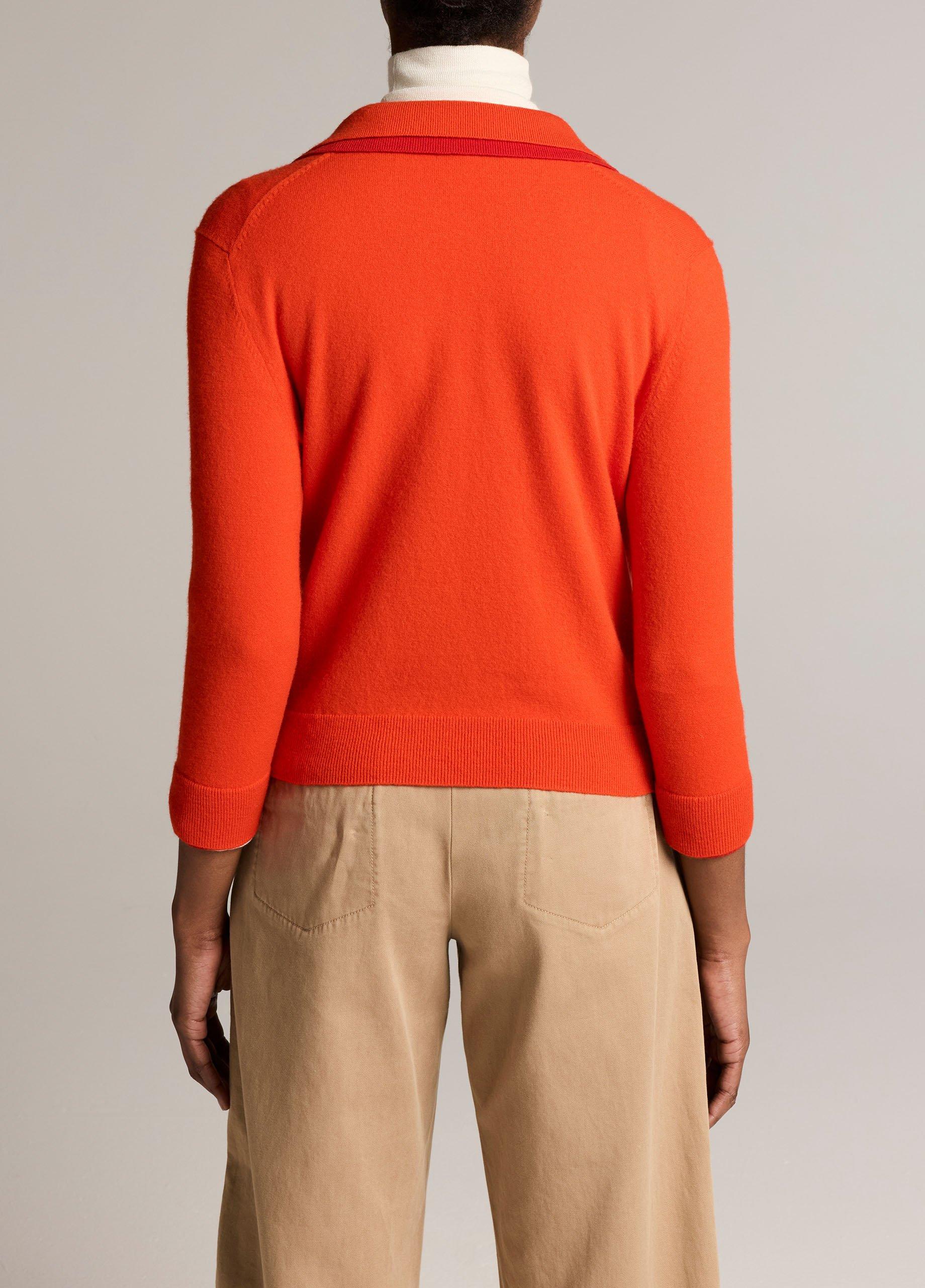 Double-Trim Merino Wool & Cashmere-Blend Polo Sweater image number 2