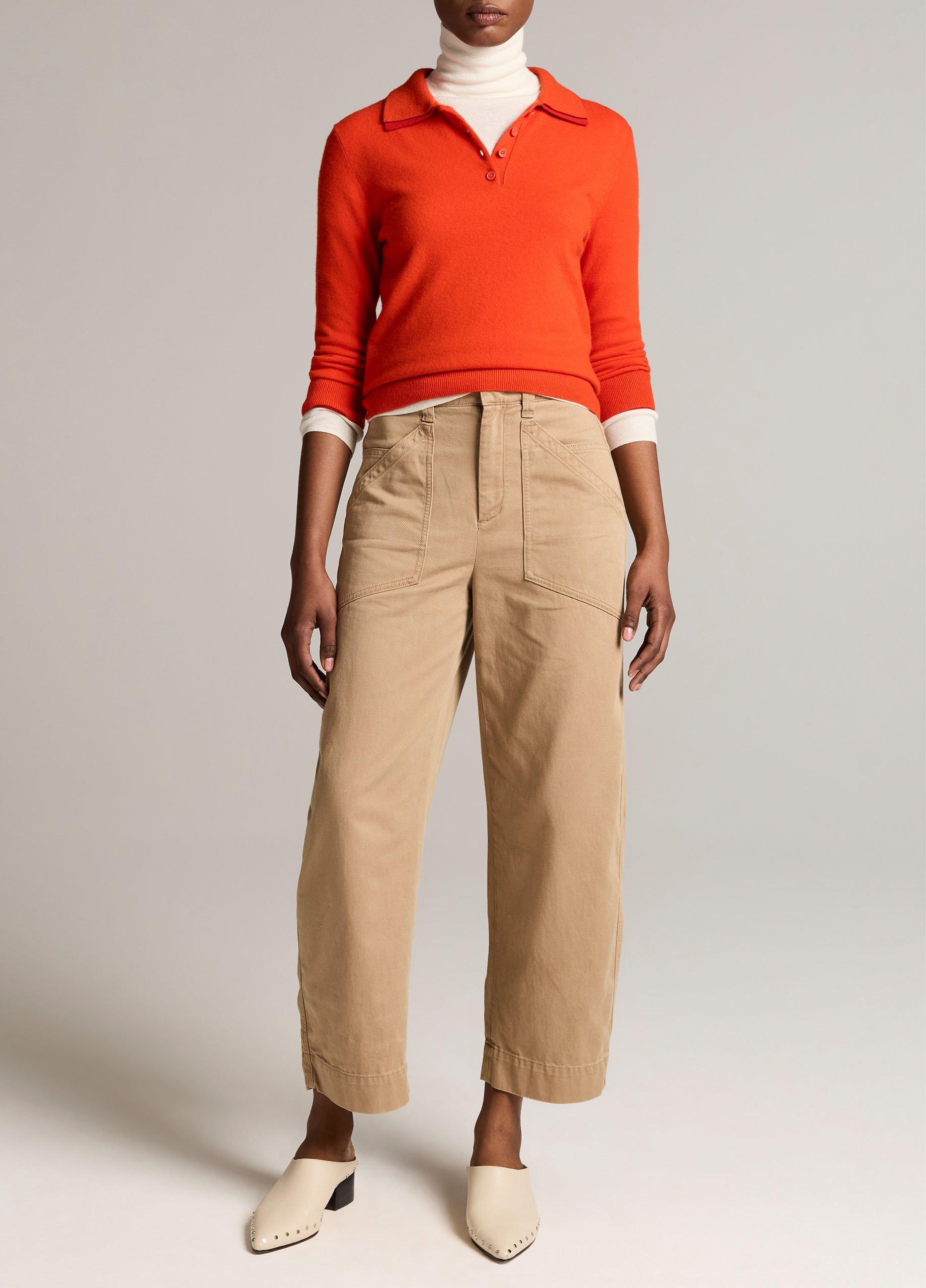 Double-Trim Merino Wool & Cashmere-Blend Polo Sweater image number 3