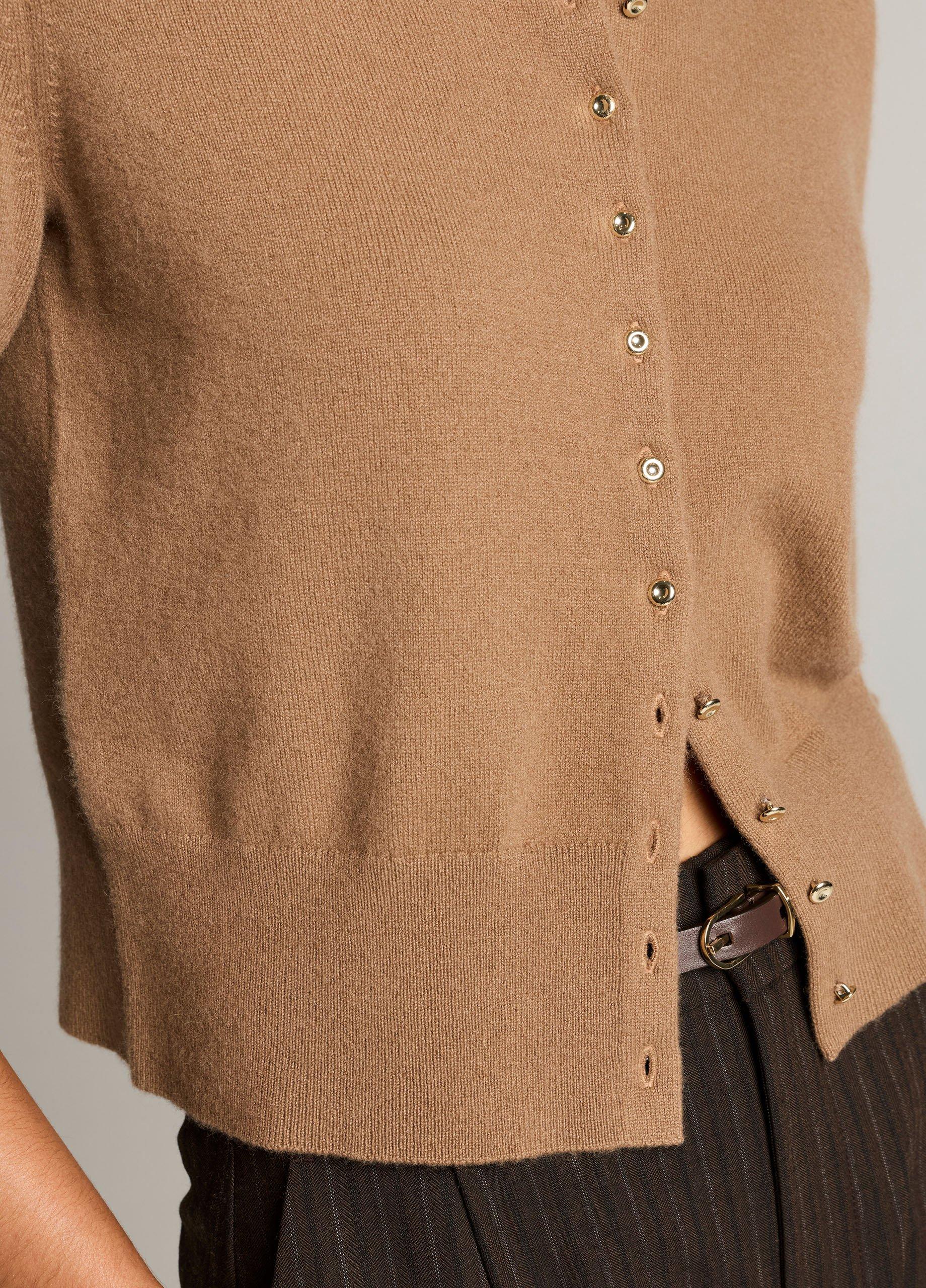 Metal-Button Wool & Cashmere-Blend Cardigan image number 1