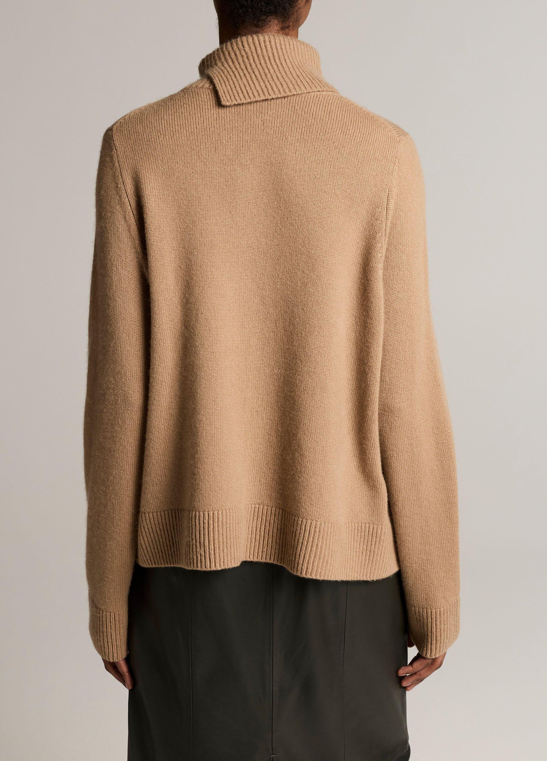 Wool-Cashmere Side-Slit Turtleneck Sweater image number 2