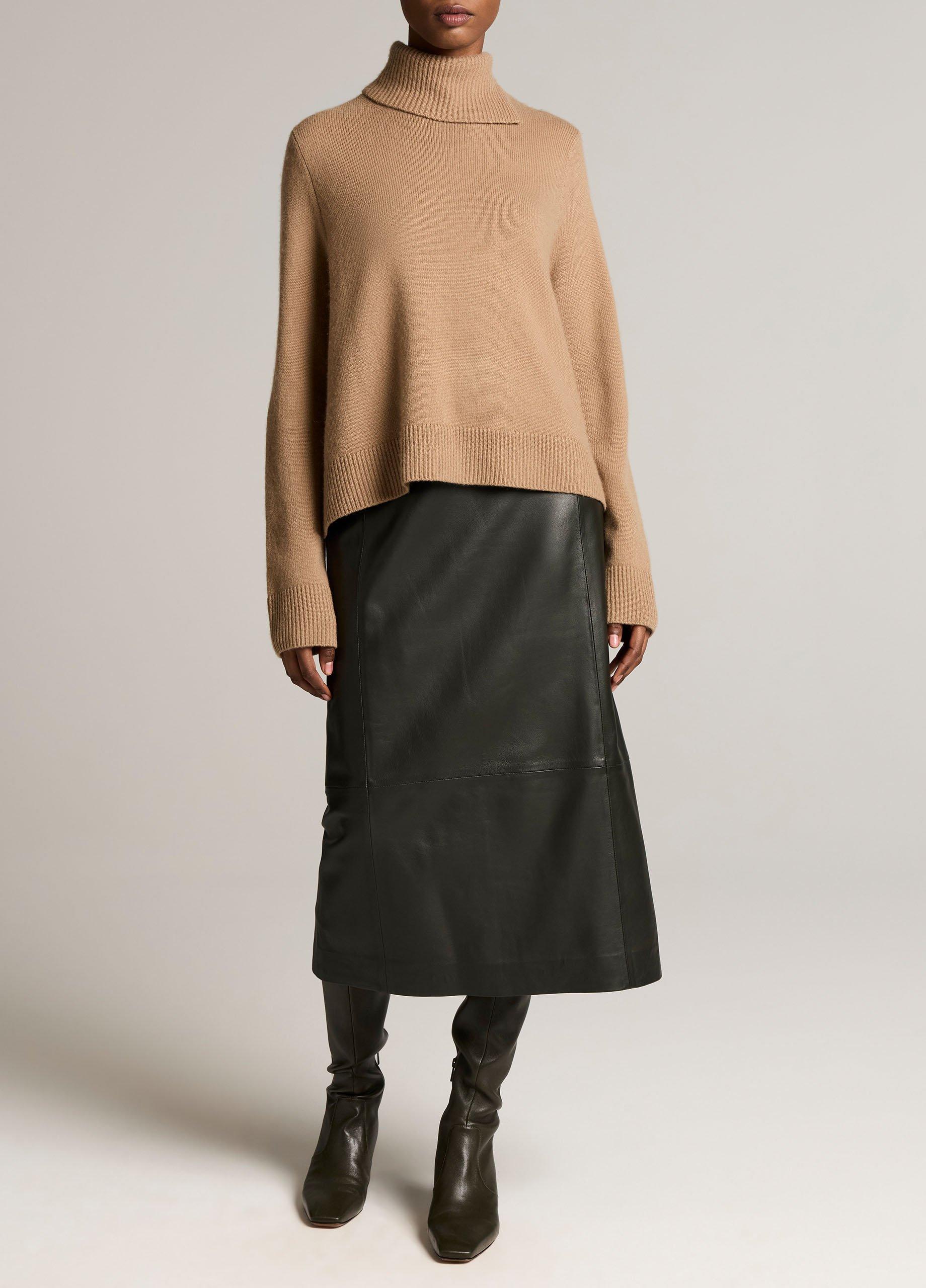 Wool-Cashmere Side-Slit Turtleneck Sweater image number 3