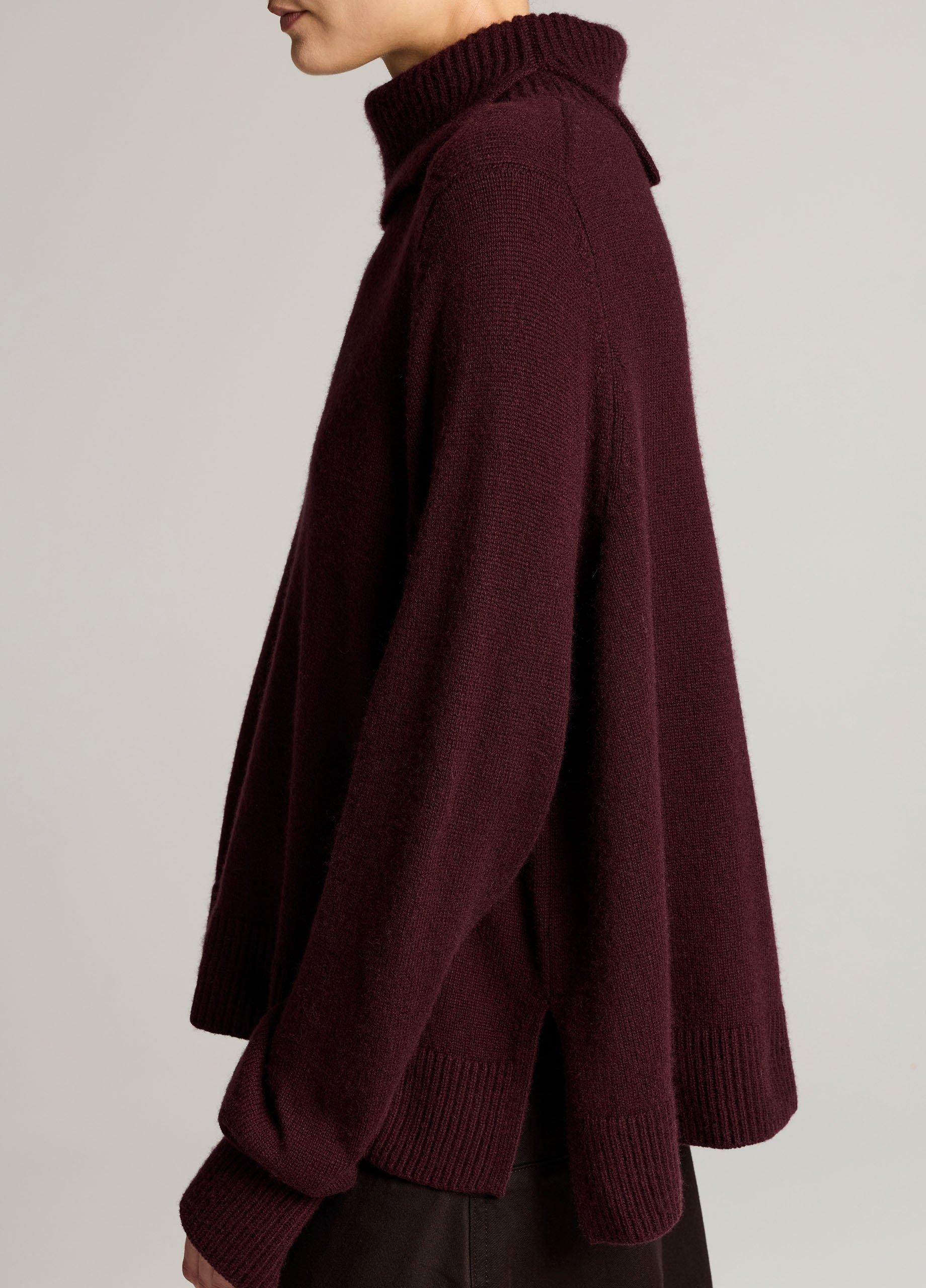 Wool-Cashmere Side-Slit Turtleneck Sweater image number 1