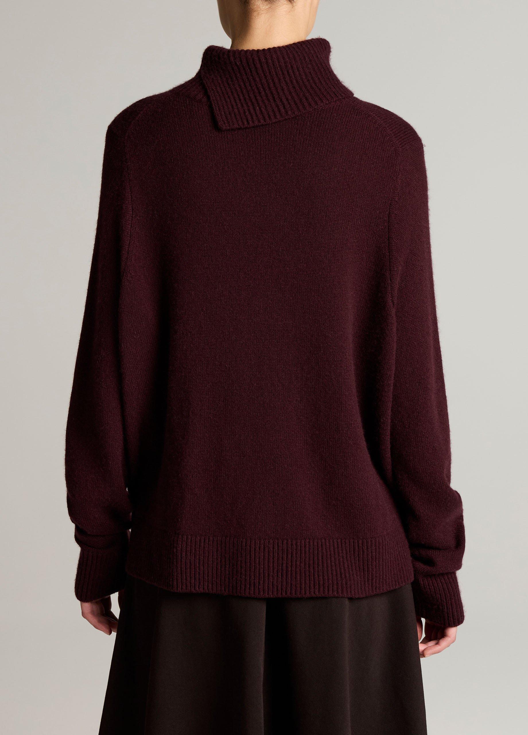 Wool-Cashmere Side-Slit Turtleneck Sweater image number 2
