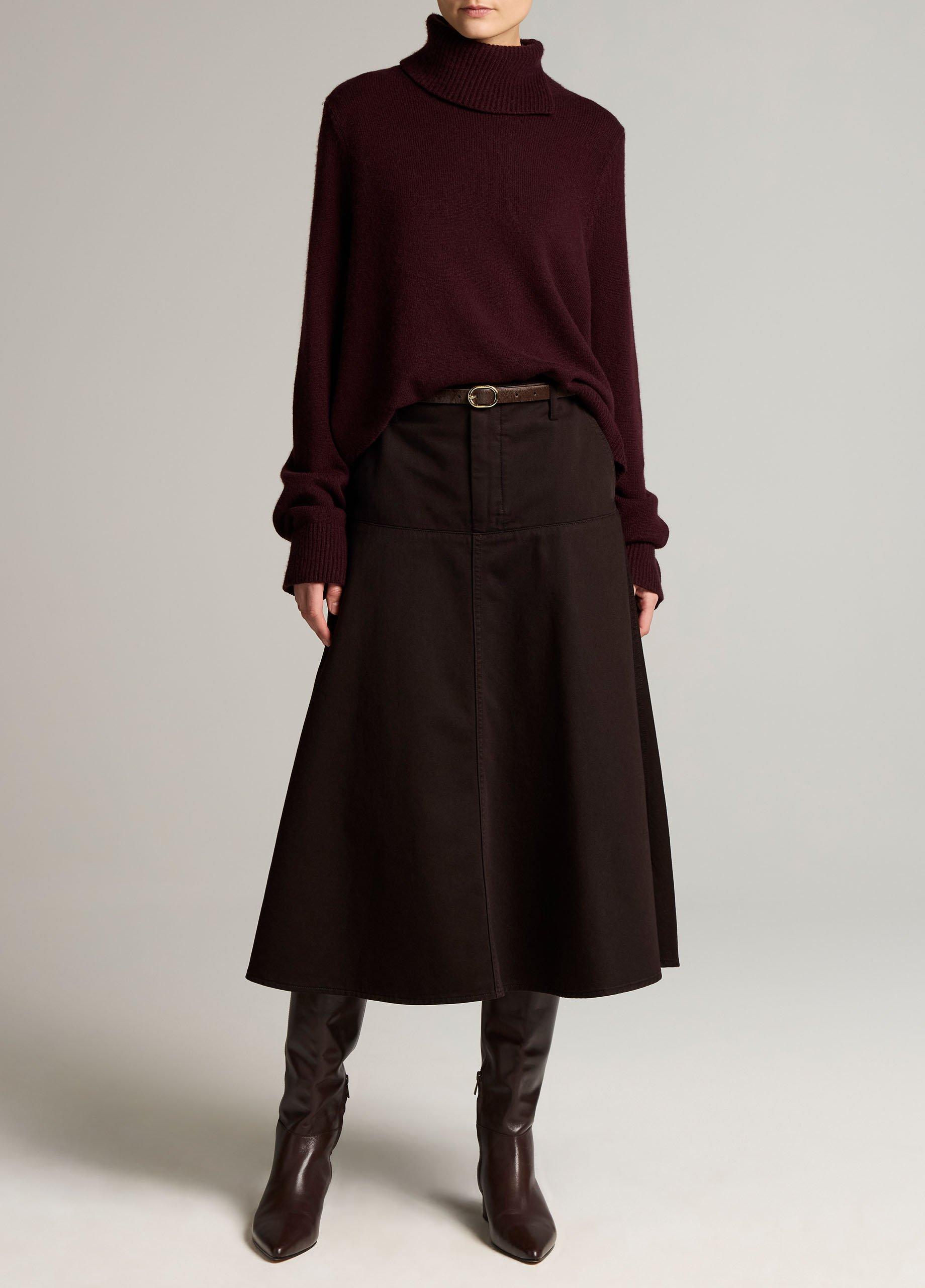 Wool-Cashmere Side-Slit Turtleneck Sweater image number 3