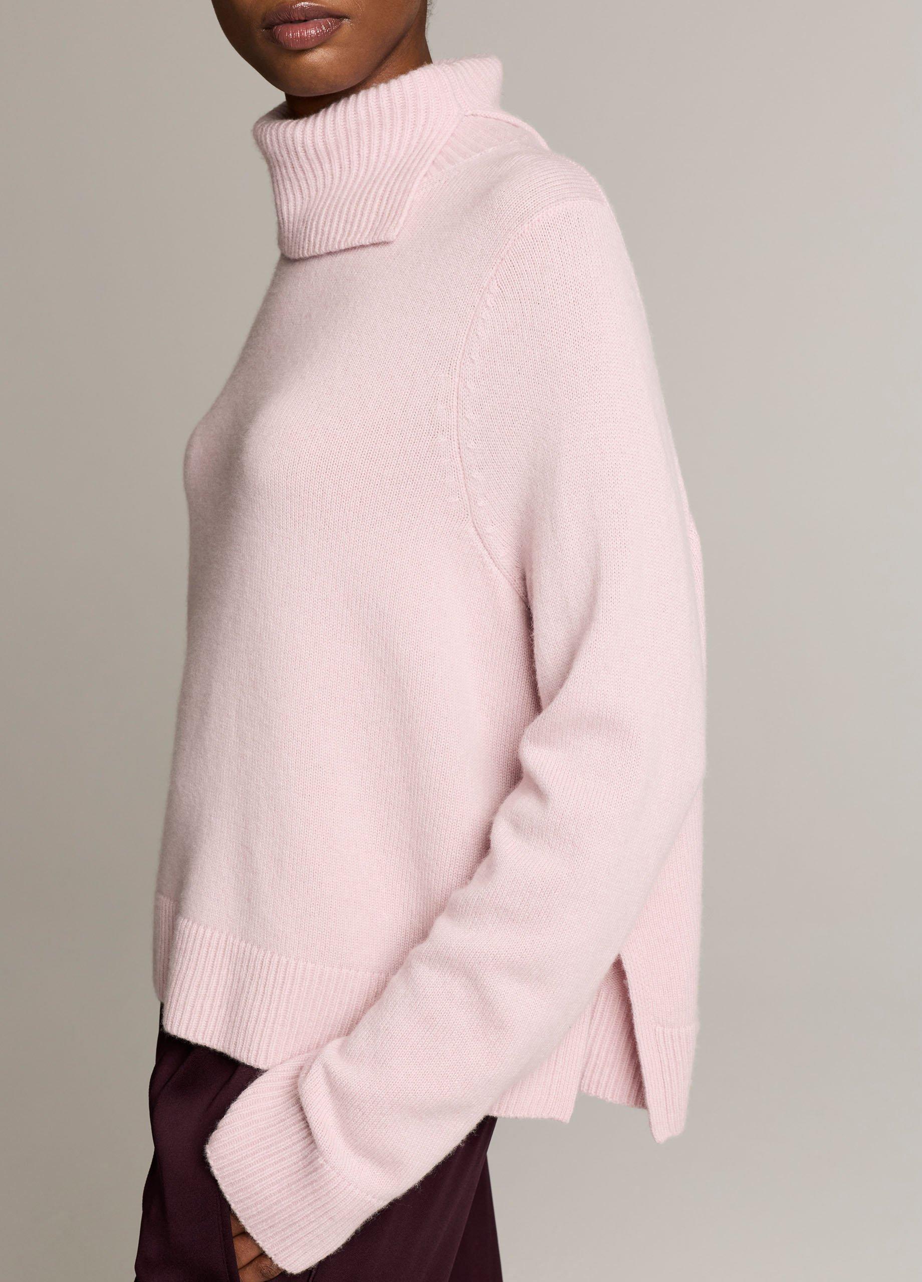 Wool-Cashmere Side-Slit Turtleneck Sweater image number 1