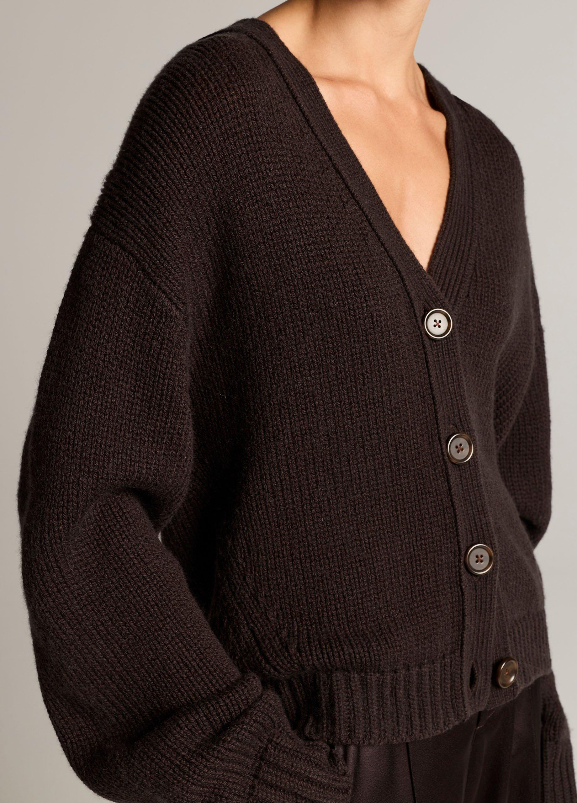 Wool-Cashmere Boxy V-Neck Cardigan image number 1