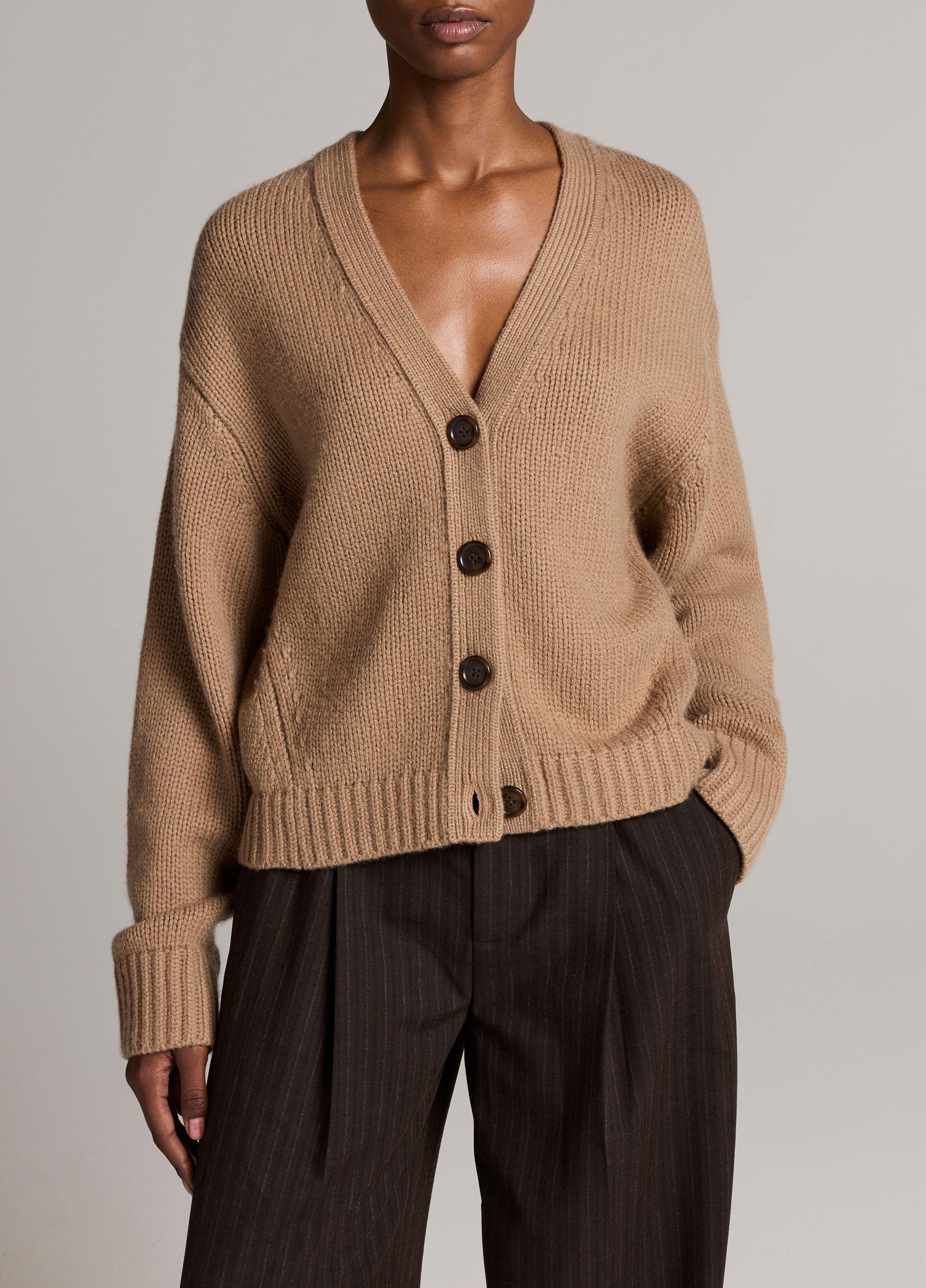 Wool-Cashmere Boxy V-Neck Cardigan image number 0