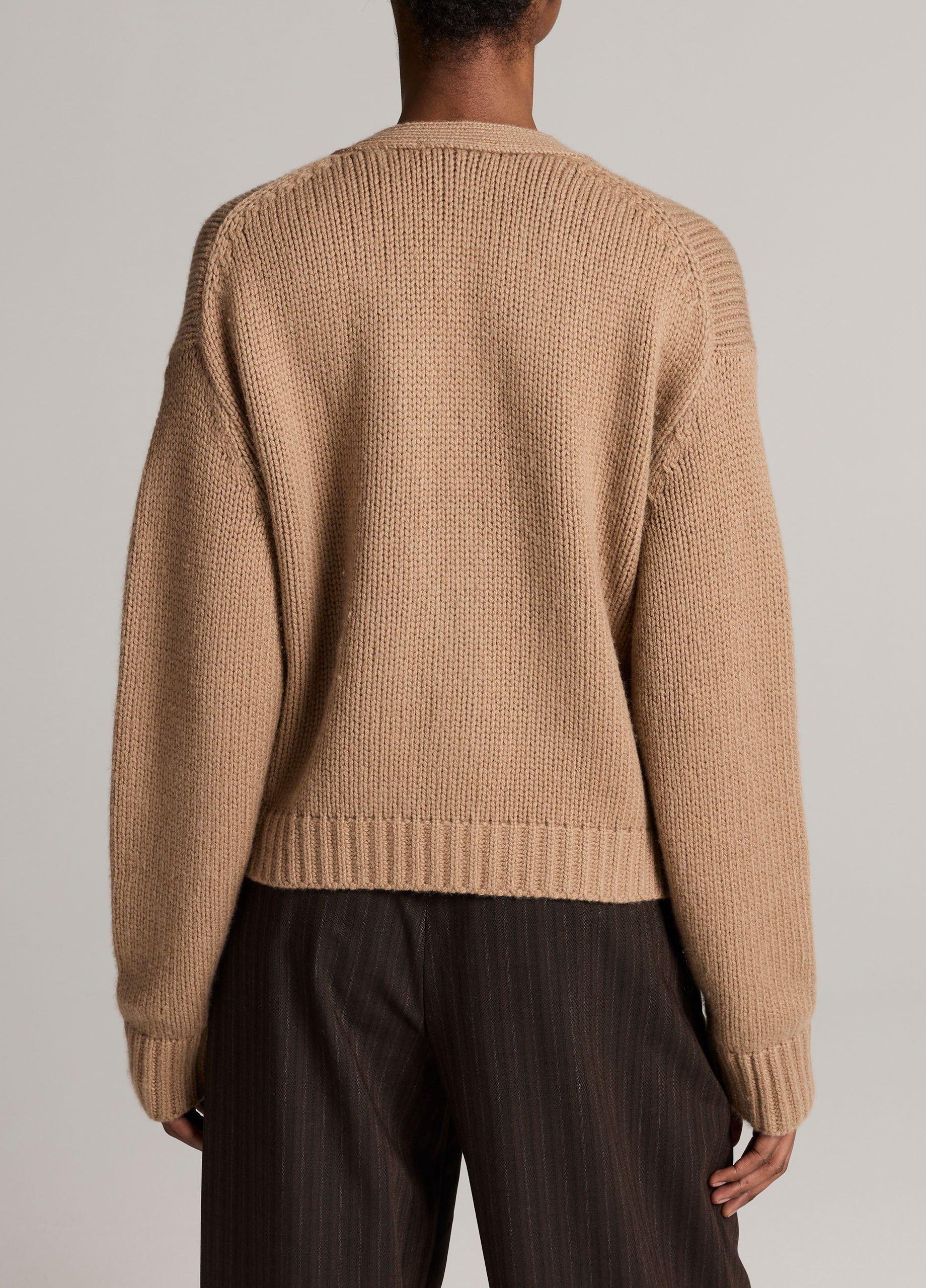 Wool-Cashmere Boxy V-Neck Cardigan image number 2