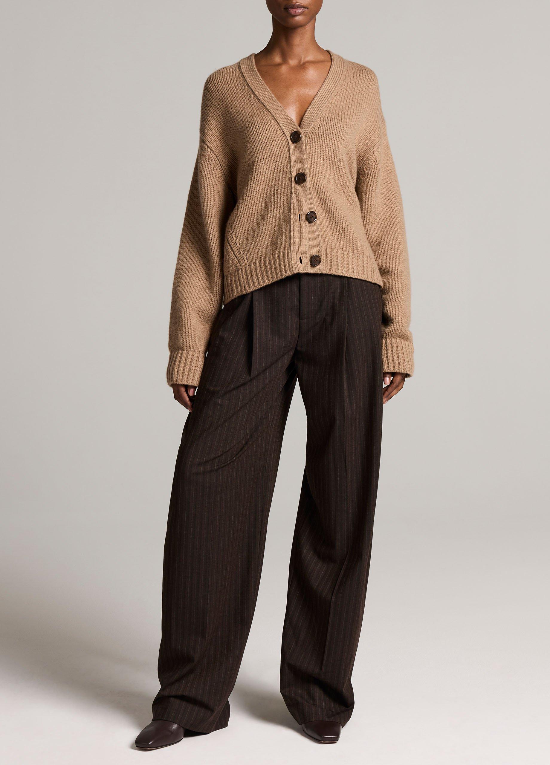 Wool-Cashmere Boxy V-Neck Cardigan image number 3