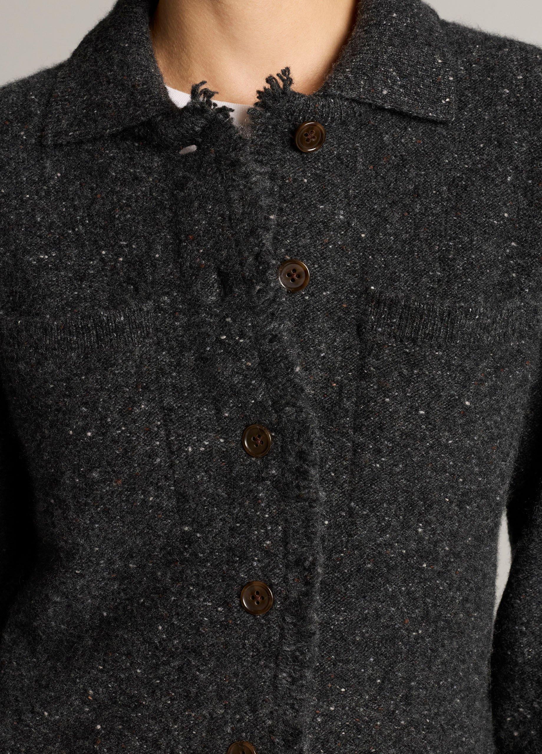 Donegal Plush Cashmere Shrunken Cardigan image number 1