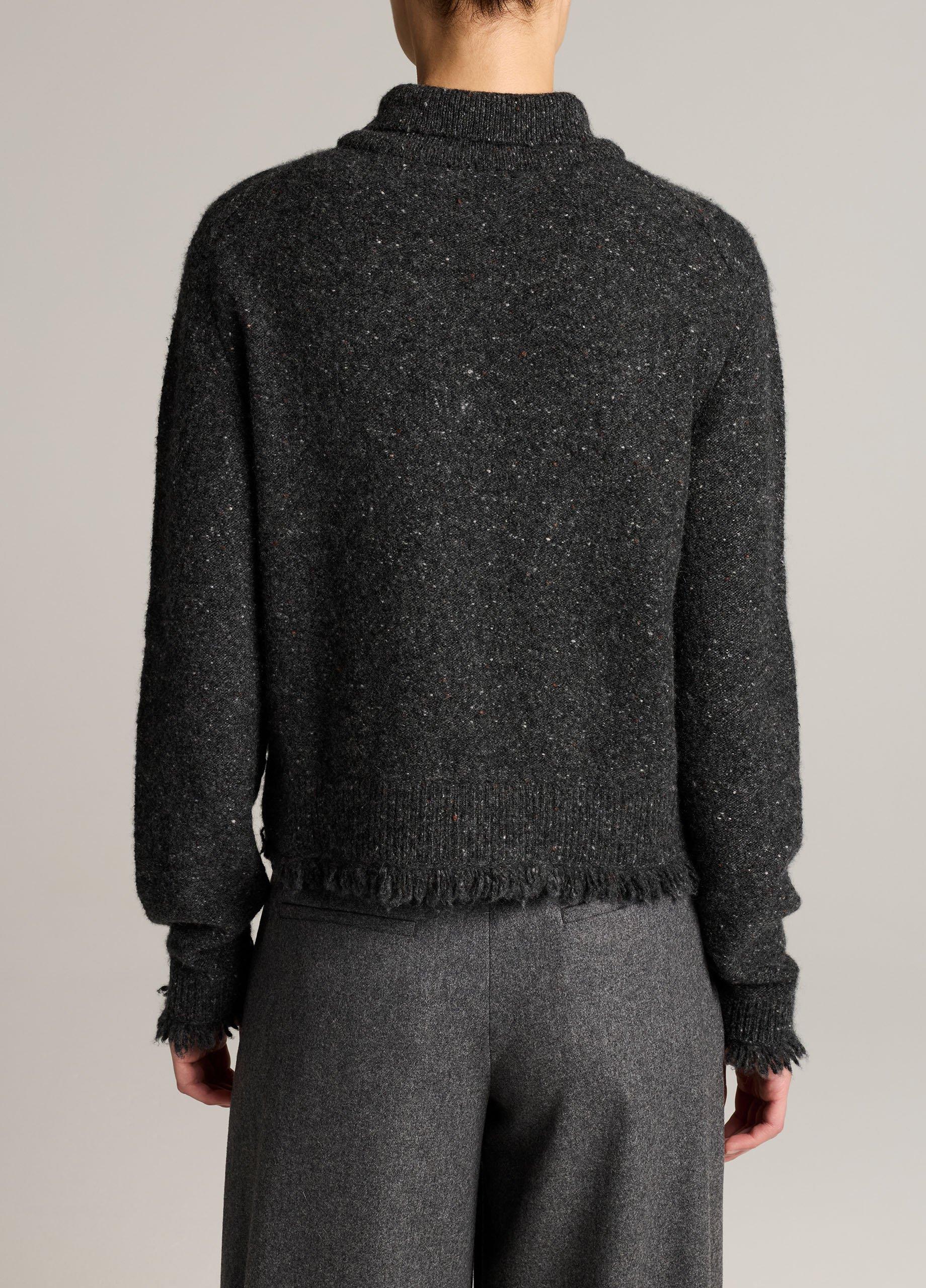 Donegal Plush Cashmere Shrunken Cardigan image number 2