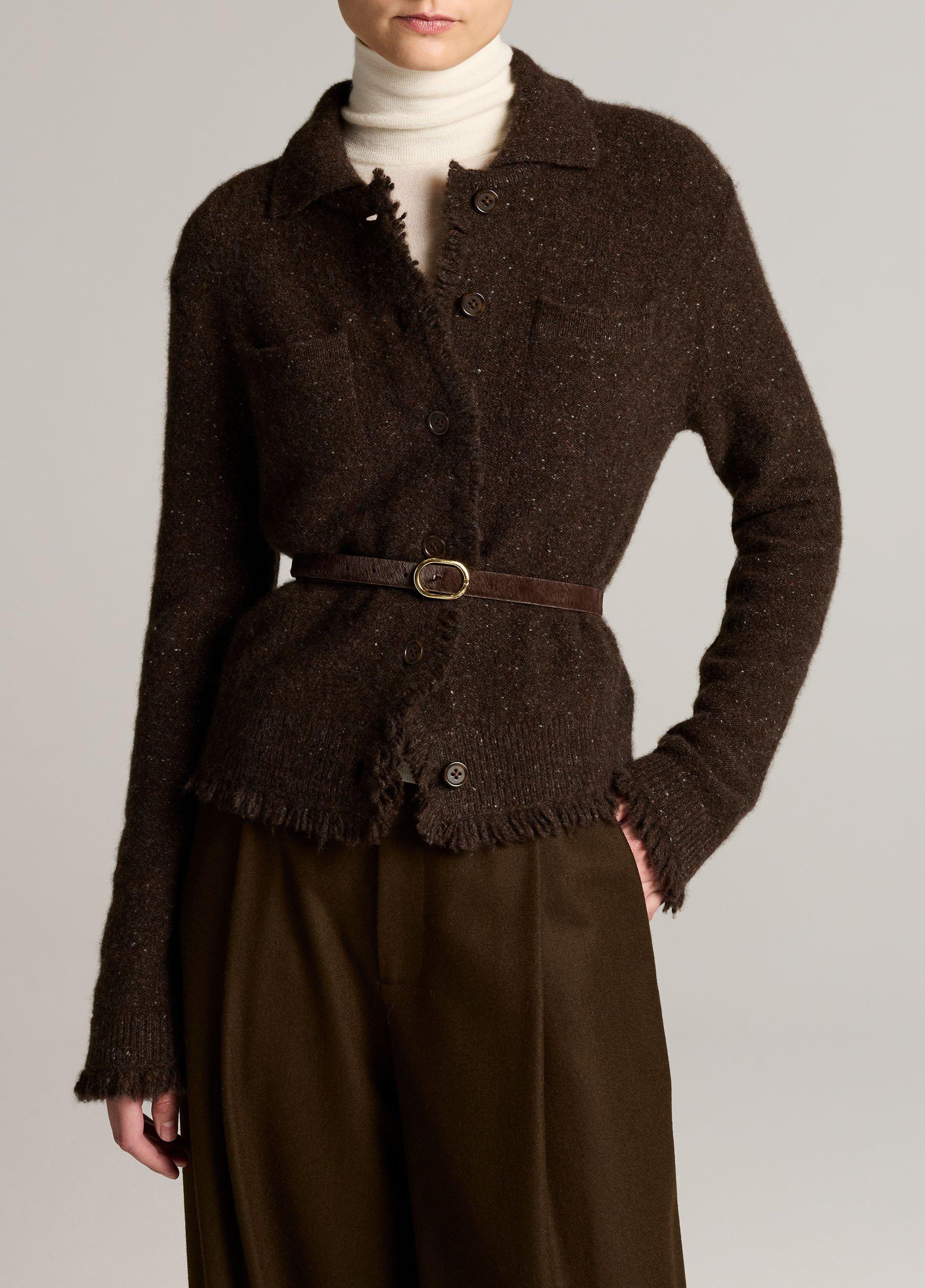 Donegal Plush Cashmere Shrunken Cardigan image number 0