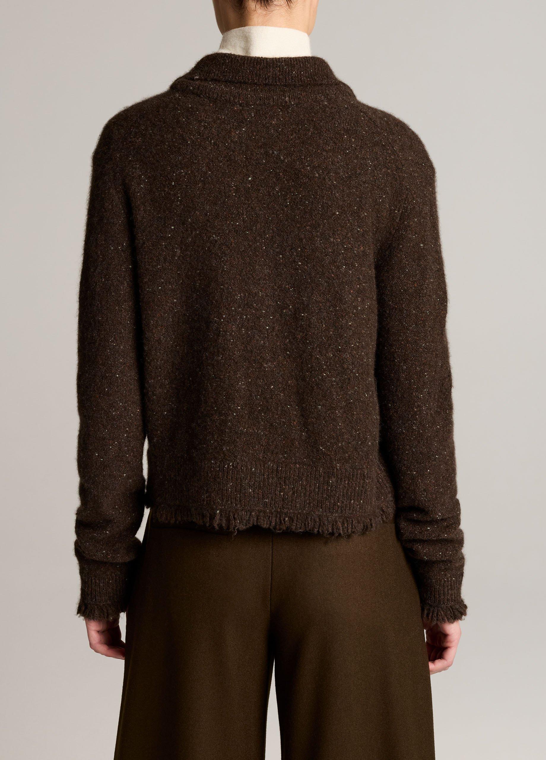 Donegal Plush Cashmere Shrunken Cardigan image number 2