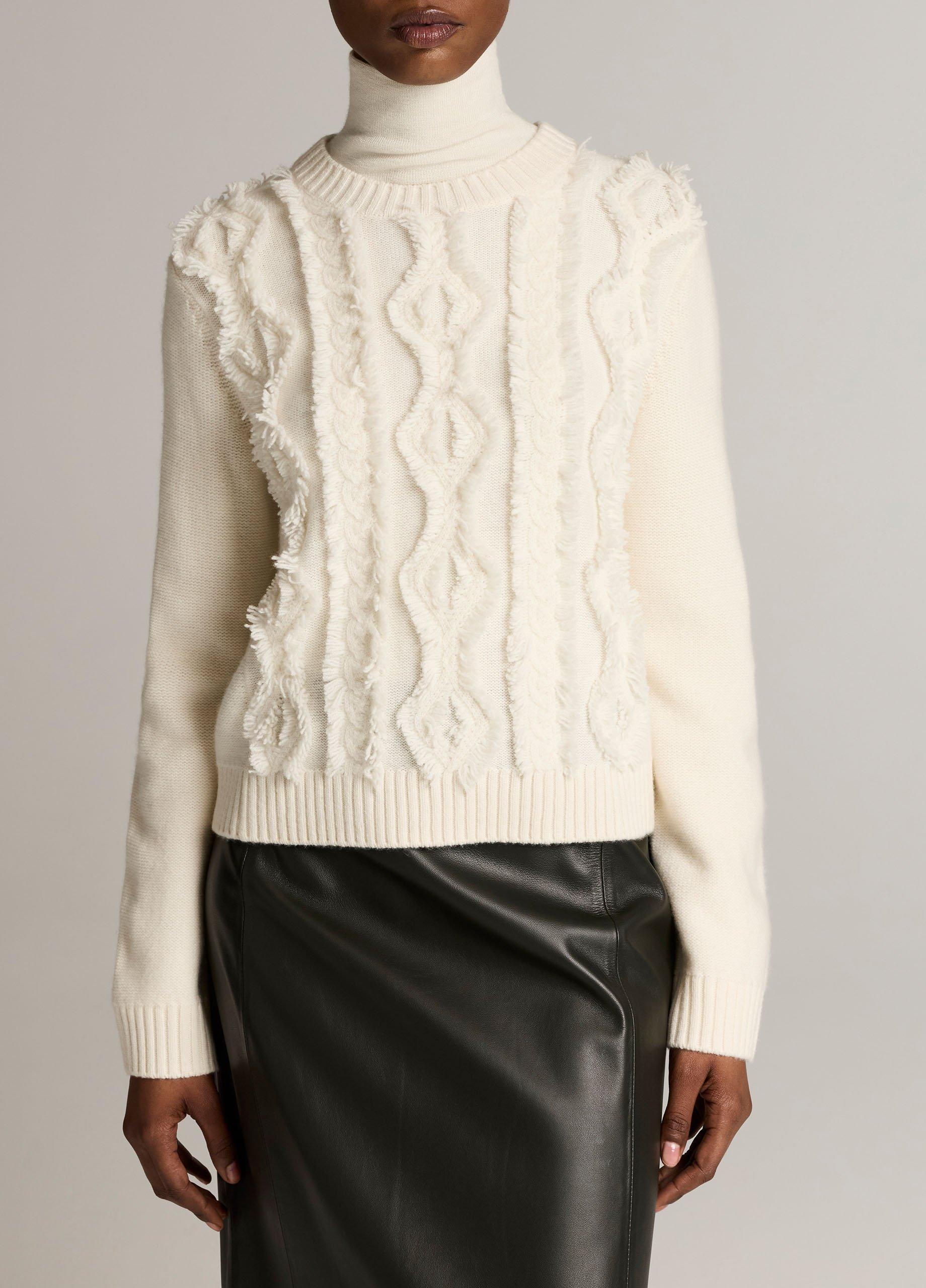 Hand-Cut Diamond Cable Wool Sweater image number 0