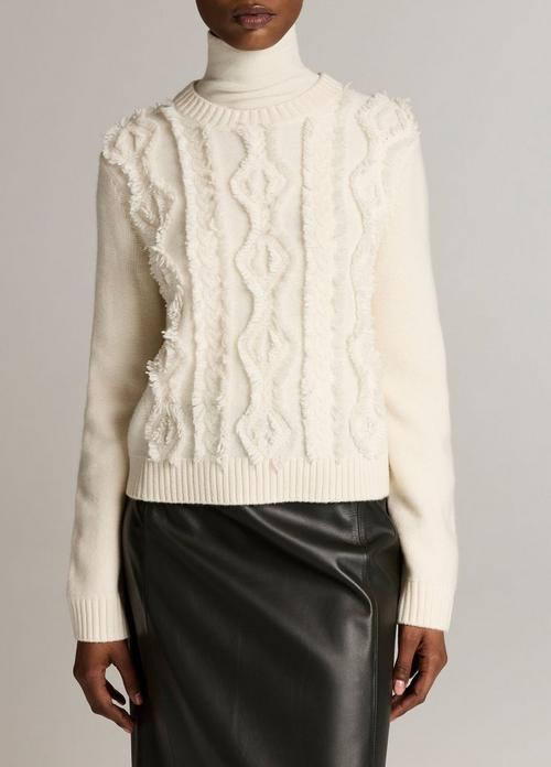 Hand-Cut Diamond Cable Wool Sweater