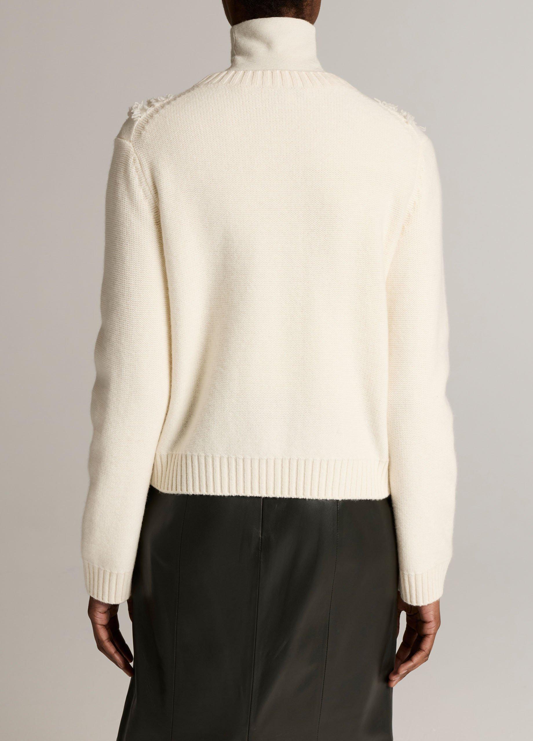 Hand-Cut Diamond Cable Wool Sweater image number 2