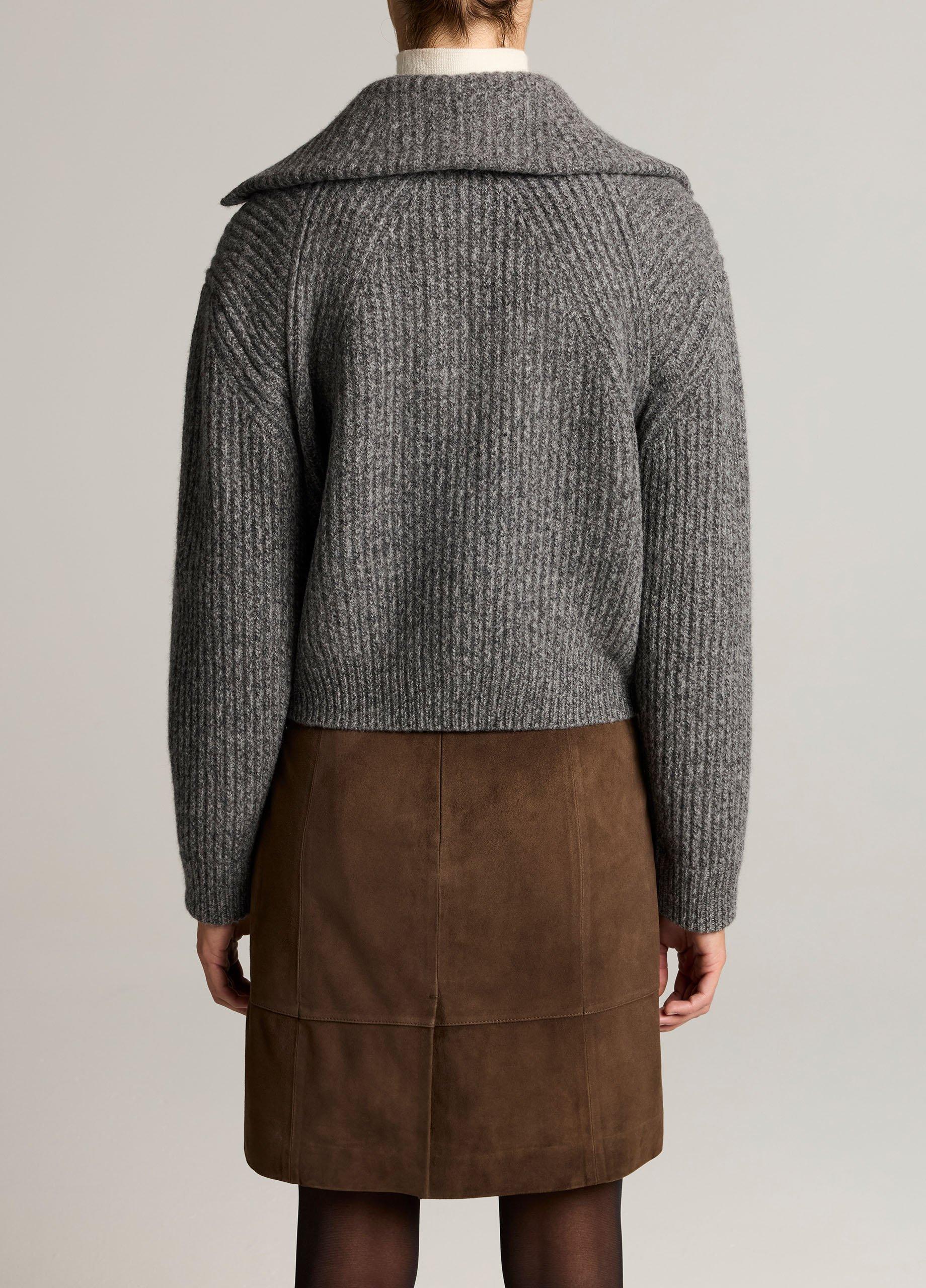 Wool-Cashmere Sailor-Collar Quarter-Zip Sweater image number 2