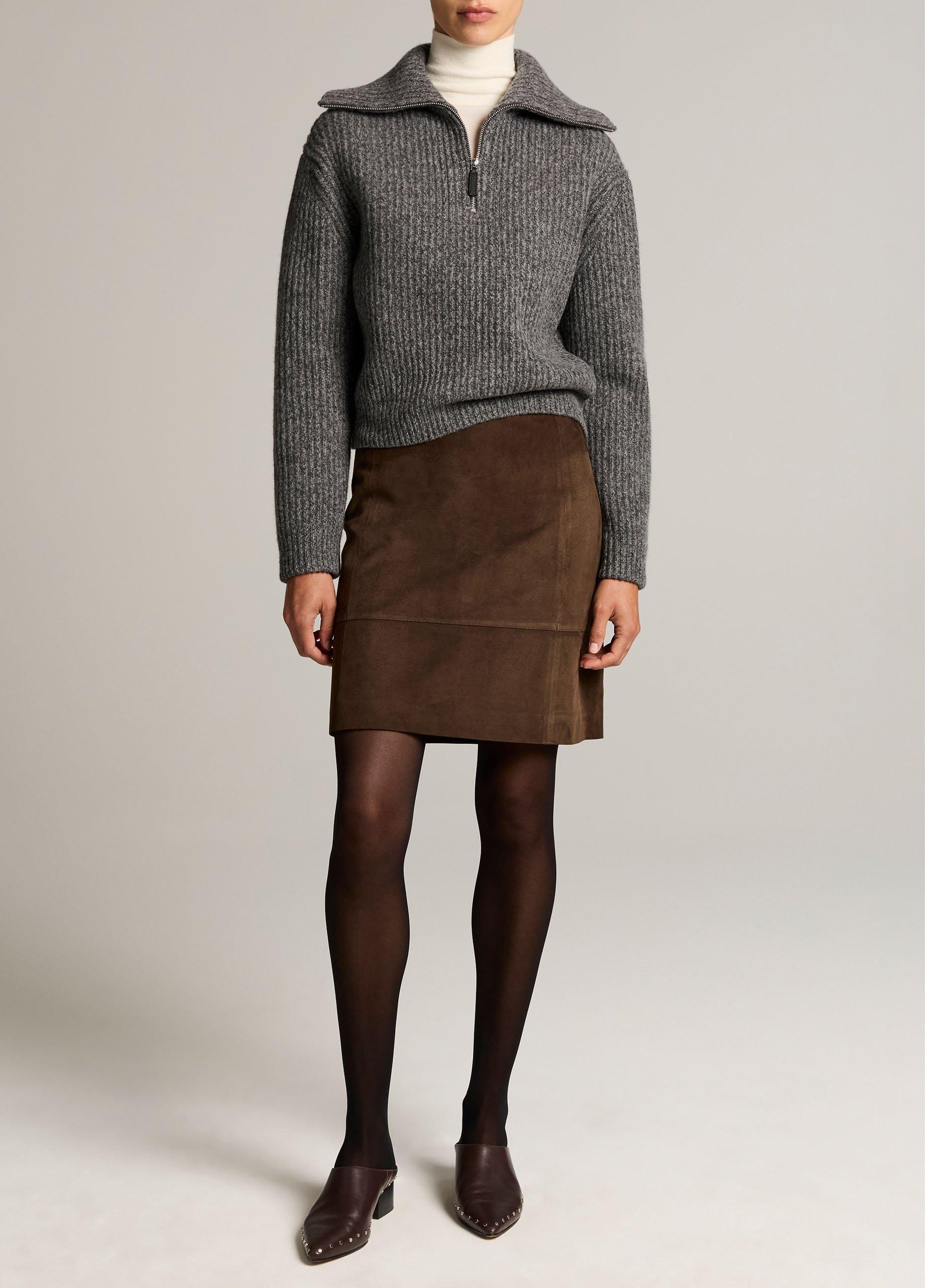 Wool-Cashmere Sailor-Collar Quarter-Zip Sweater image number 3
