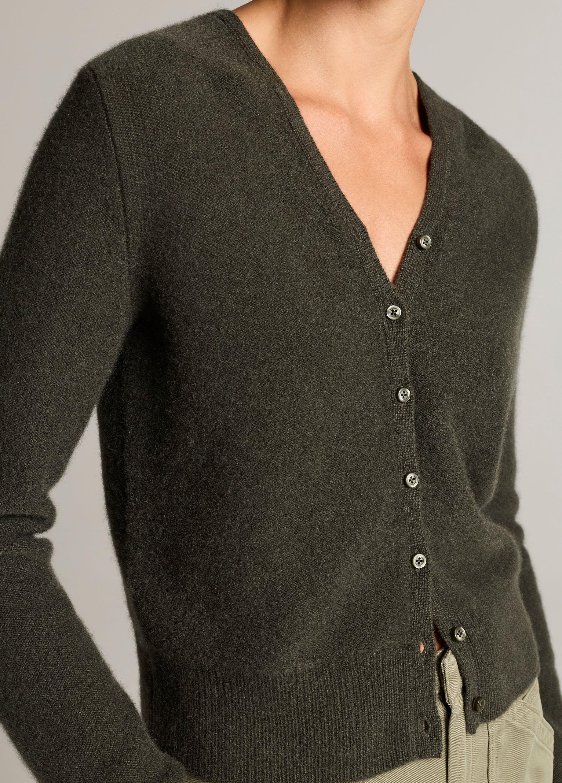 Plush Cashmere V-Neck Cardigan image number 1