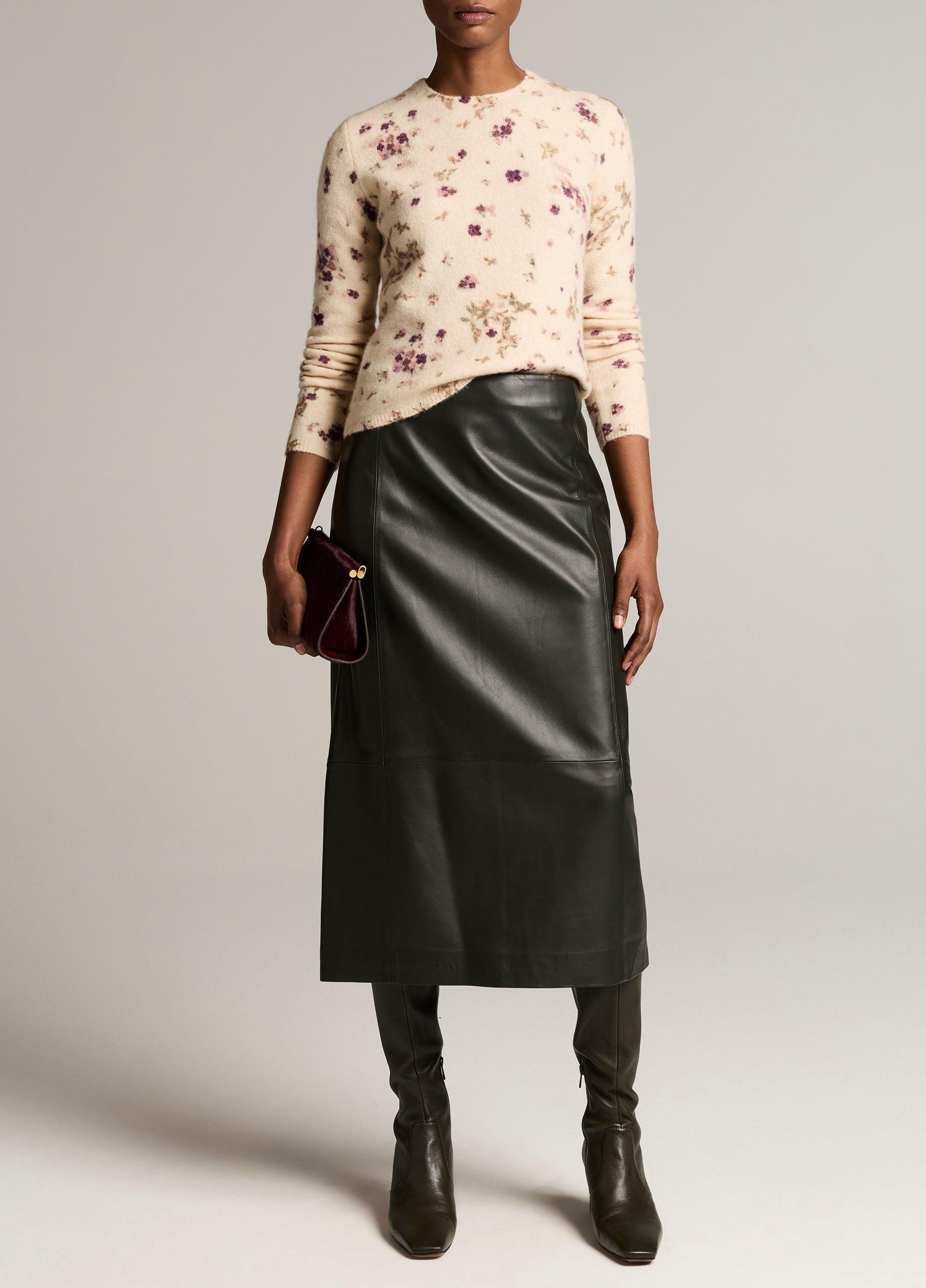 Printed Floral Italian Wool & Alpaca-Blend Sweater image number 3