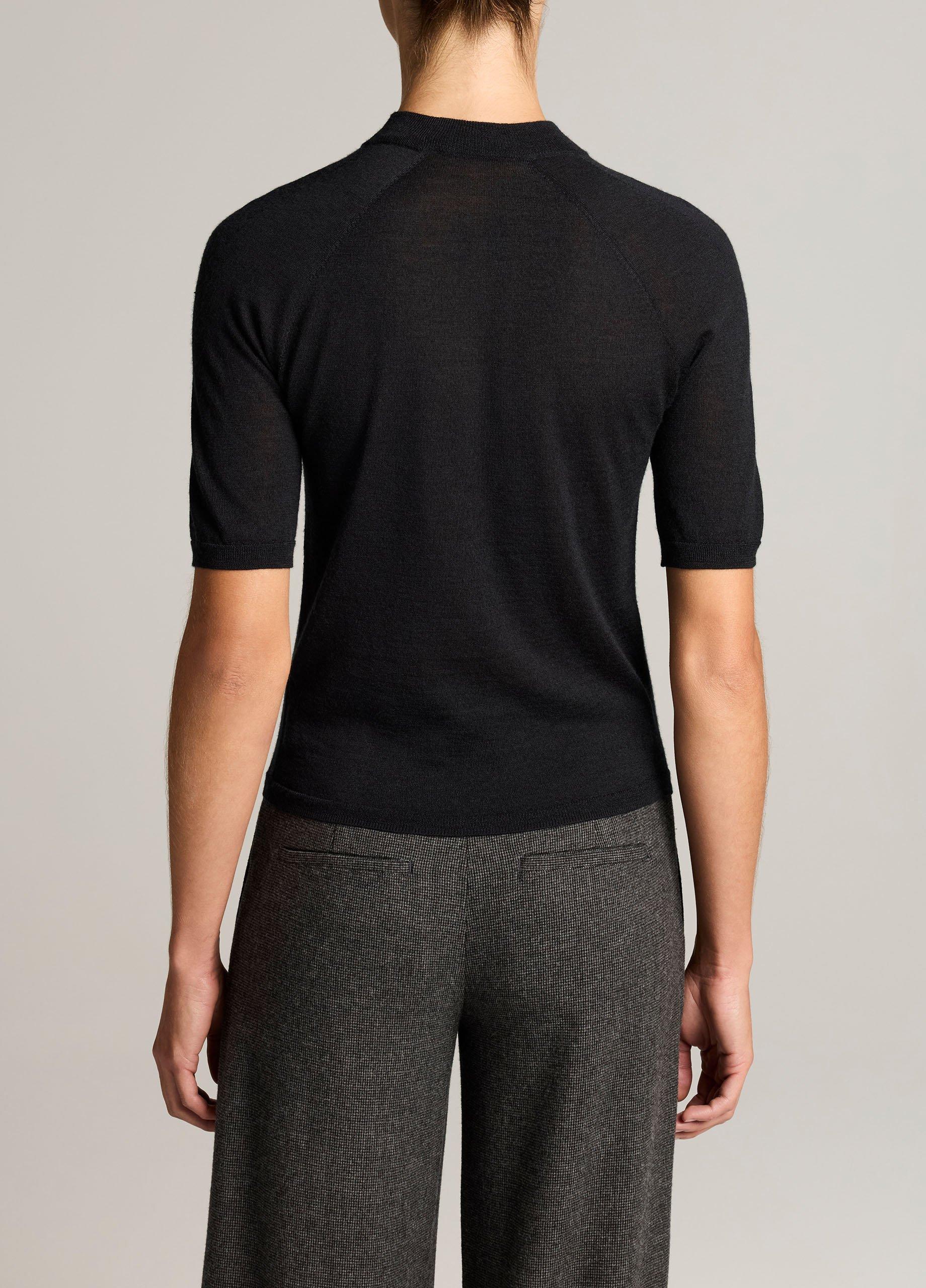 Cashmere-Silk Mock-Neck Raglan Sweater image number 2