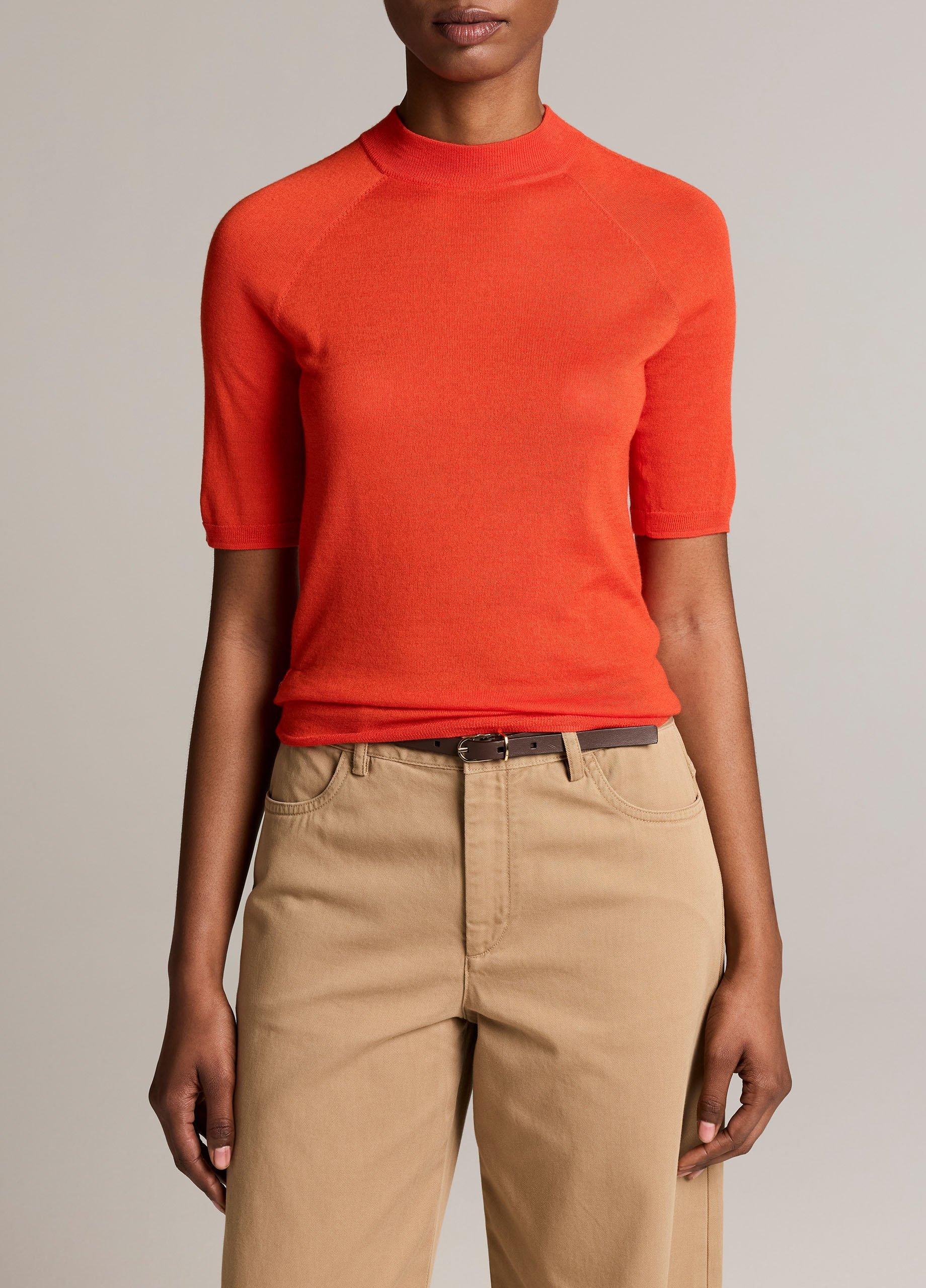 Cashmere-Silk Mock-Neck Raglan Sweater image number 0