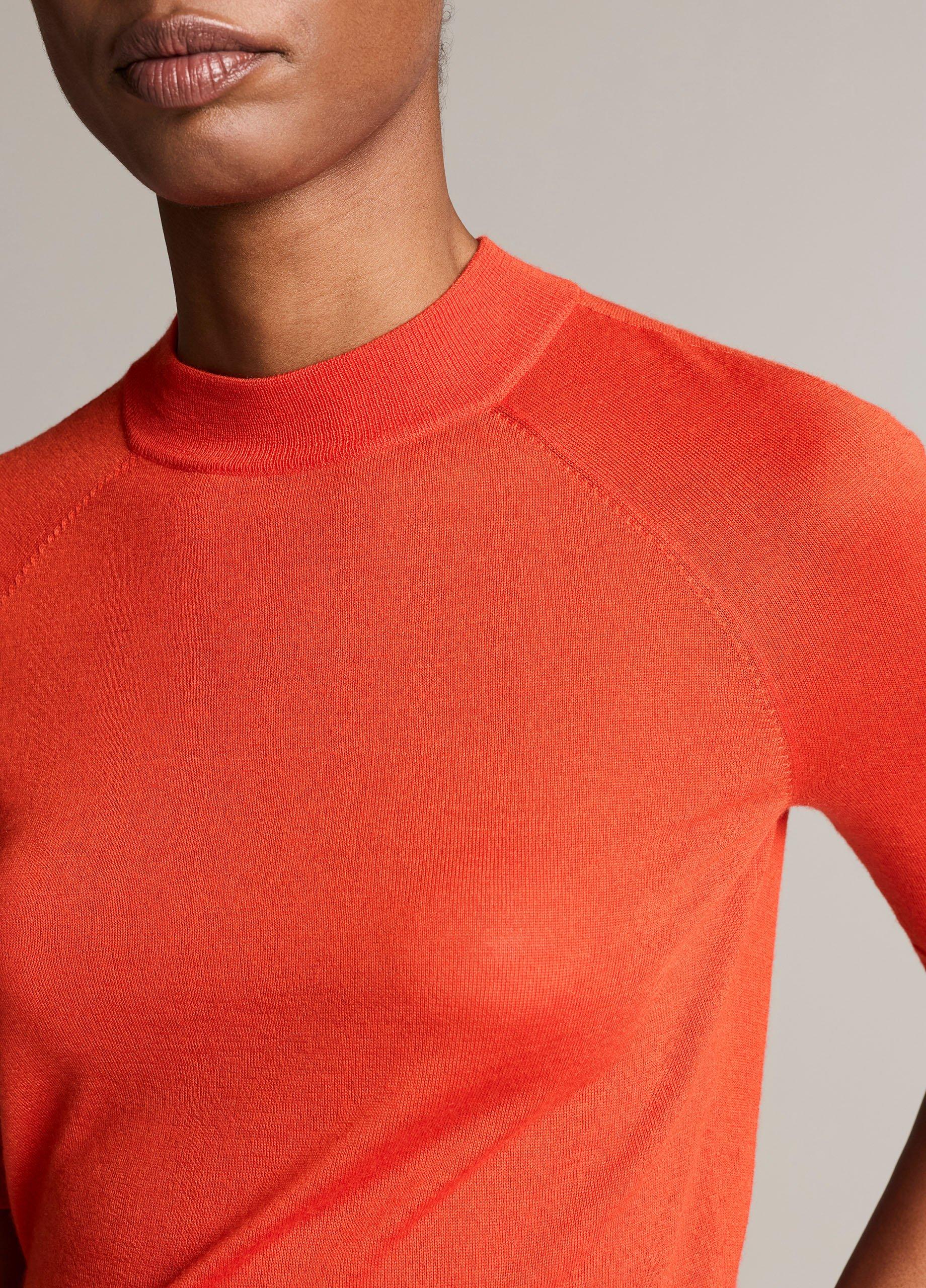 Cashmere-Silk Mock-Neck Raglan Sweater image number 1