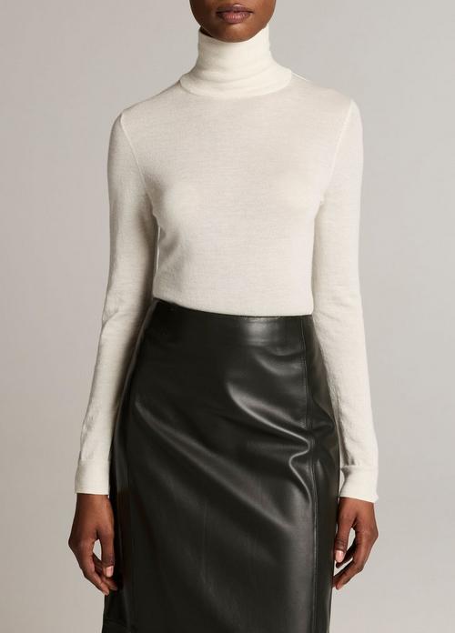 Cashmere-Silk Slim Turtleneck Sweater