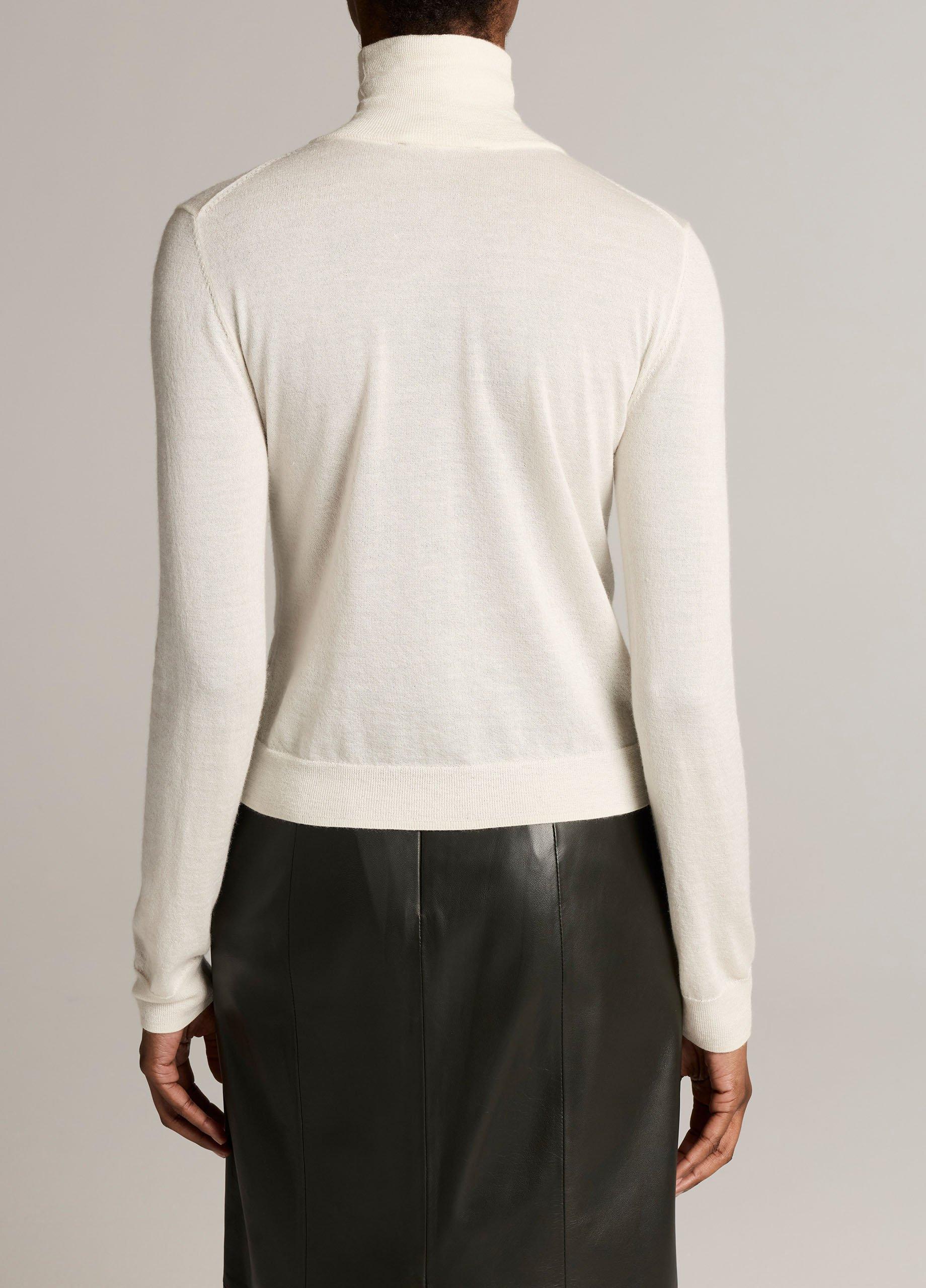 Cashmere-Silk Slim Turtleneck Sweater image number 2